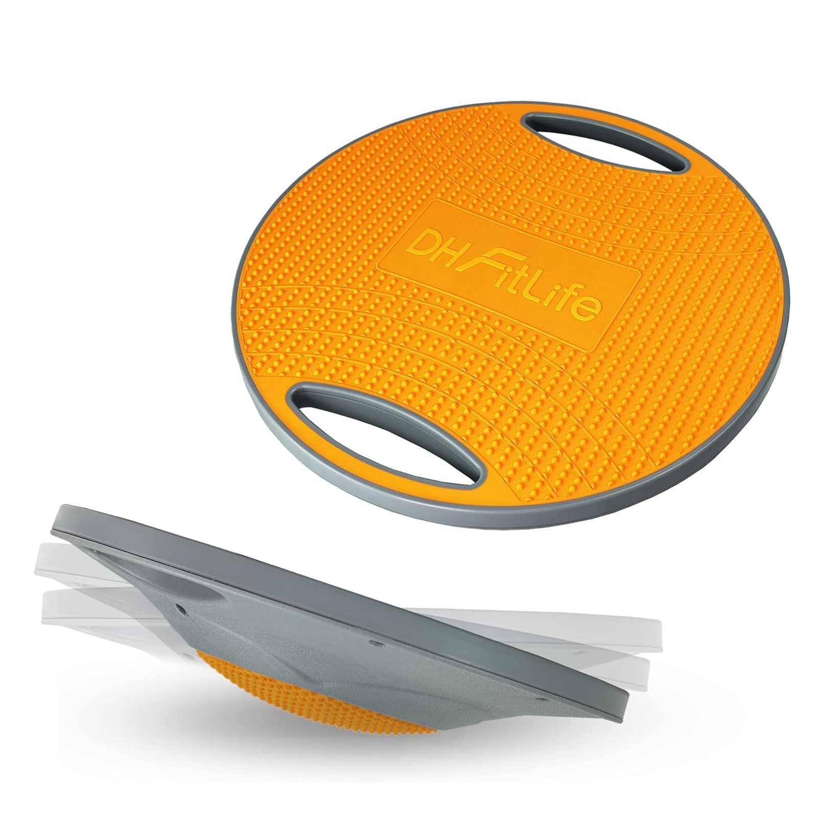 DH FitLife Balanceboard Wackelbrett, Balance Pad mit Griffen, Gleichgewichtstrainer, Ø 42cm, max. 200 KG, ideal für Gleichgewichtstraining