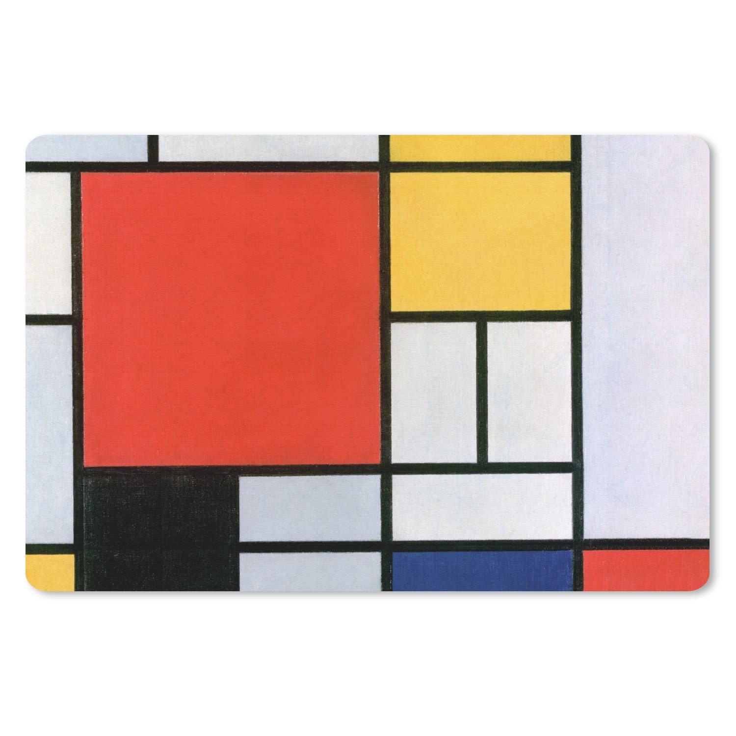 MuchoWow Mauspad Kunst - Mondrian - Alte Meister - Komposition 2 (1-St), Mouse pad Klein, Gaming Deko, PC Zubehör, 27x18 cm