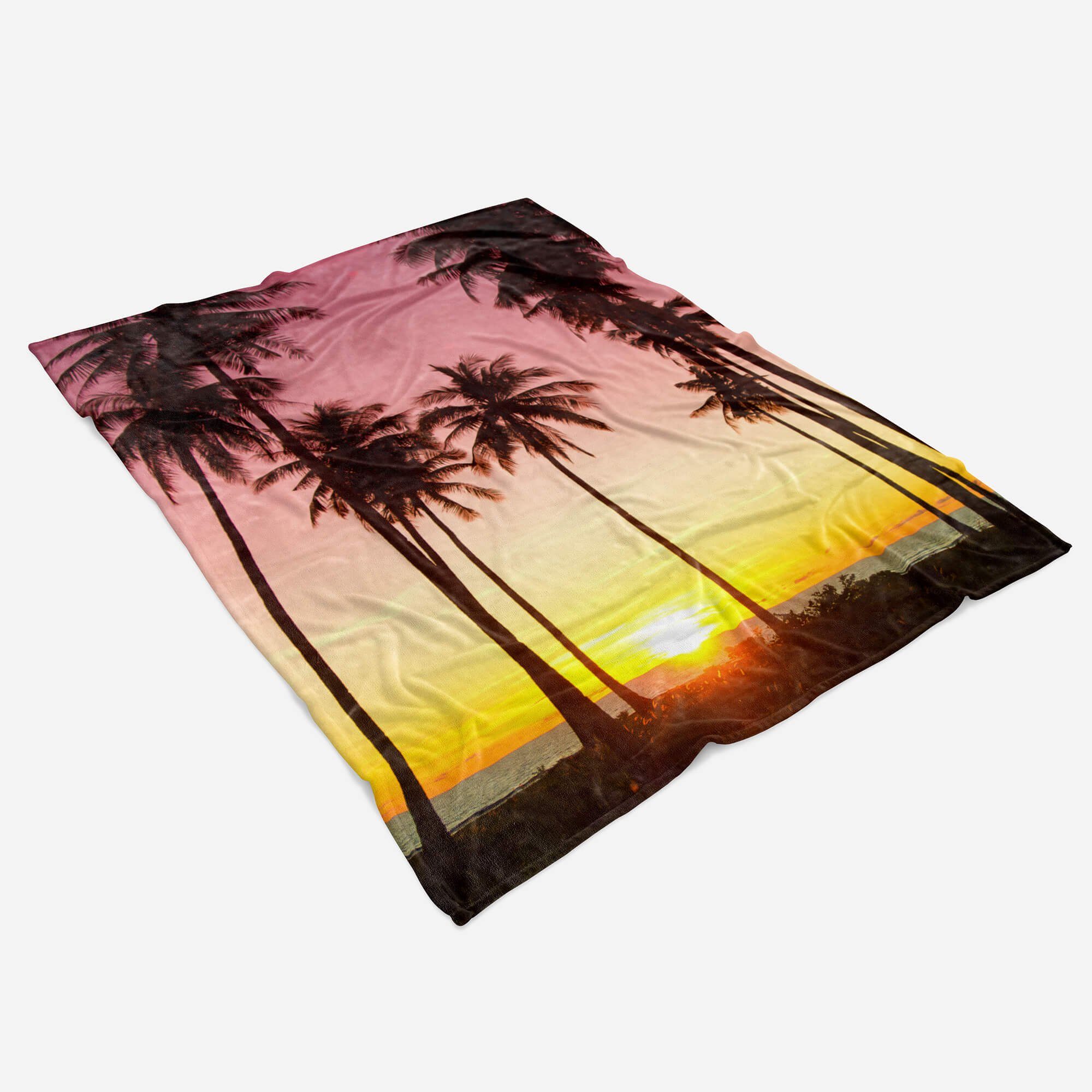 (1-St), Palmen Paradies Fotomotiv mit Handtuch Baumwolle-Polyester-Mix Handtücher Kuscheldecke Sü, Art Saunatuch Strandhandtuch Sinus Handtuch
