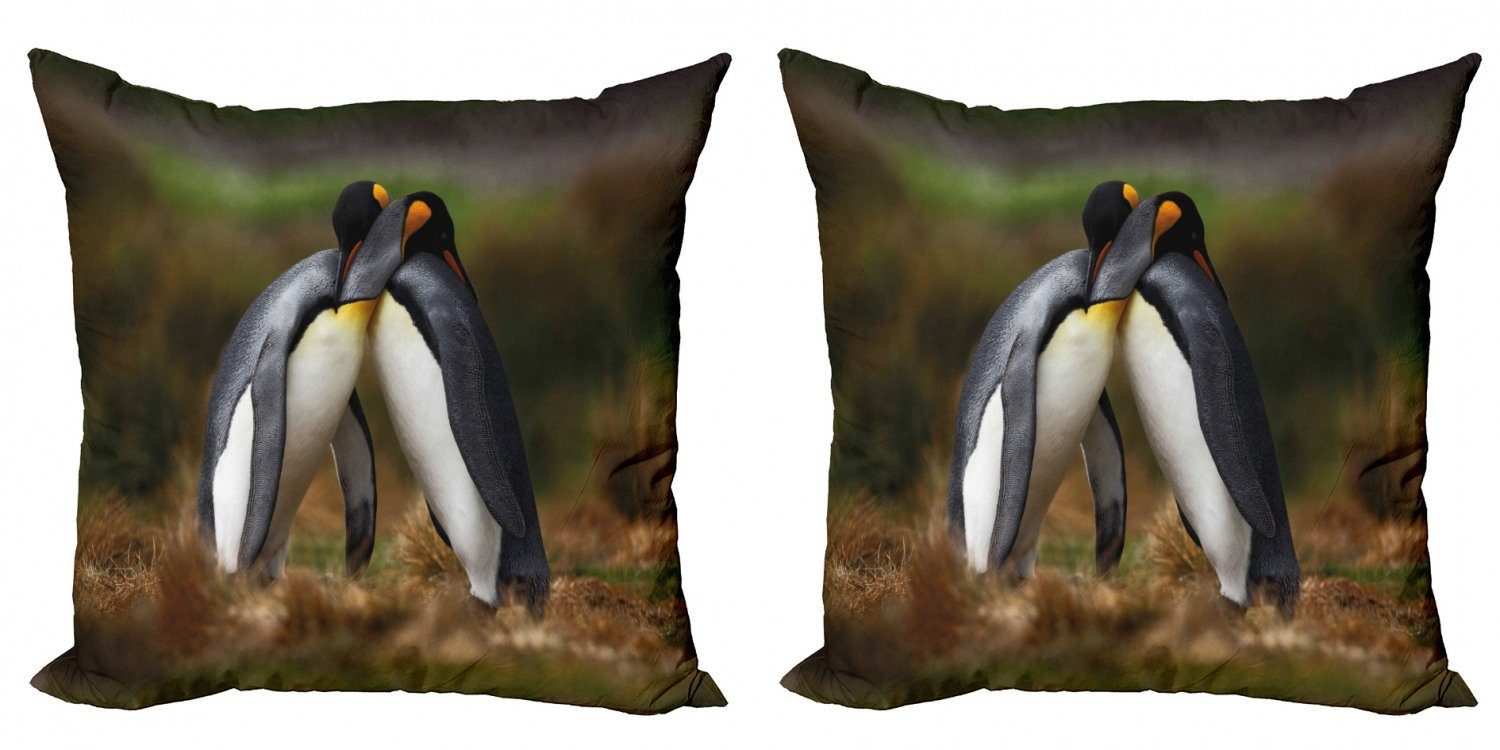 Kissenbezüge Modern Accent Doppelseitiger Digitaldruck, Abakuhaus (2 Stück), Tier Pinguin-Paare Cuddling