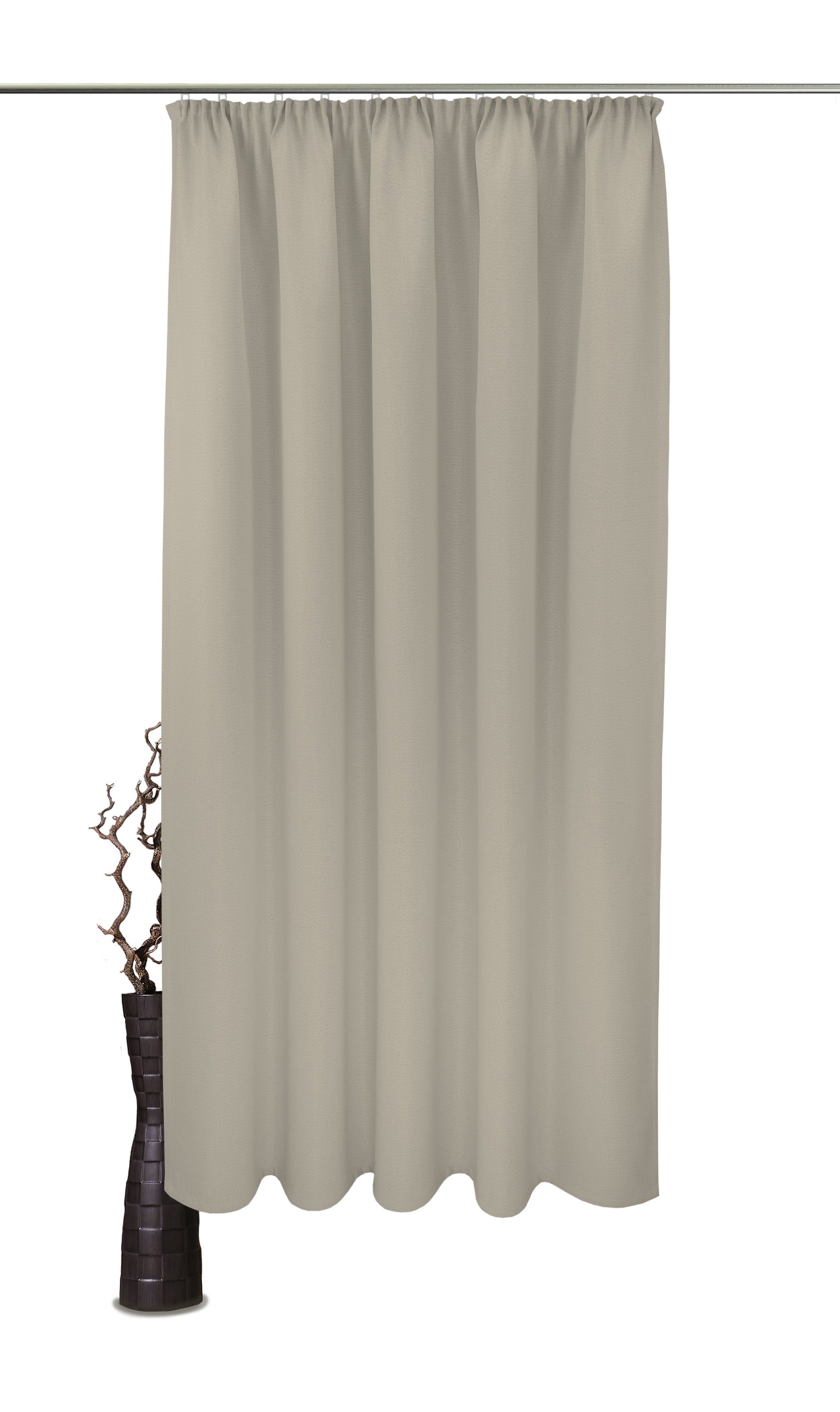 [Beliebter Standard] Vorhang Sandro, VHG, St), 140 cm Kräuselband Polyester, (1 Breite abdunkelnd, einfarbig, Verdunkler