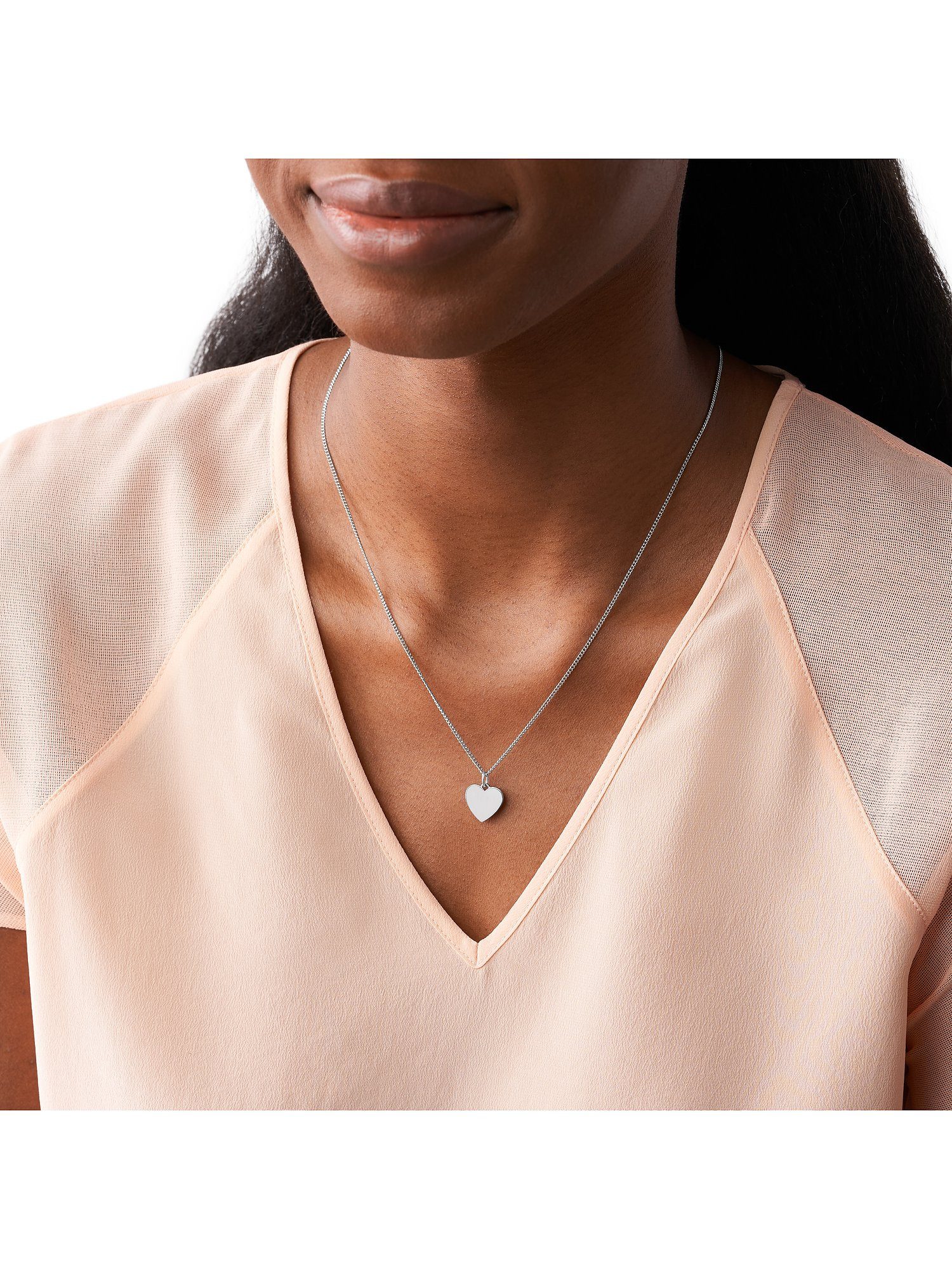 Fossil Collier Fossil Damen-Kette Edelstahl Herz günstig online kaufen