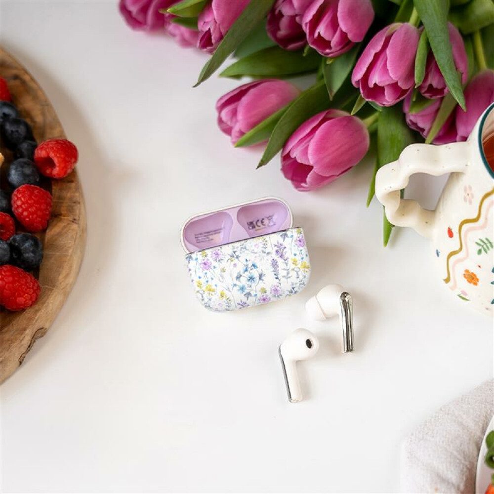 VQ Laura Ashley Kabellose Ohrhörer Bluetooth TWS 5.3 – Wild Meadow Weiß wireless In-Ear-Kopfhörer