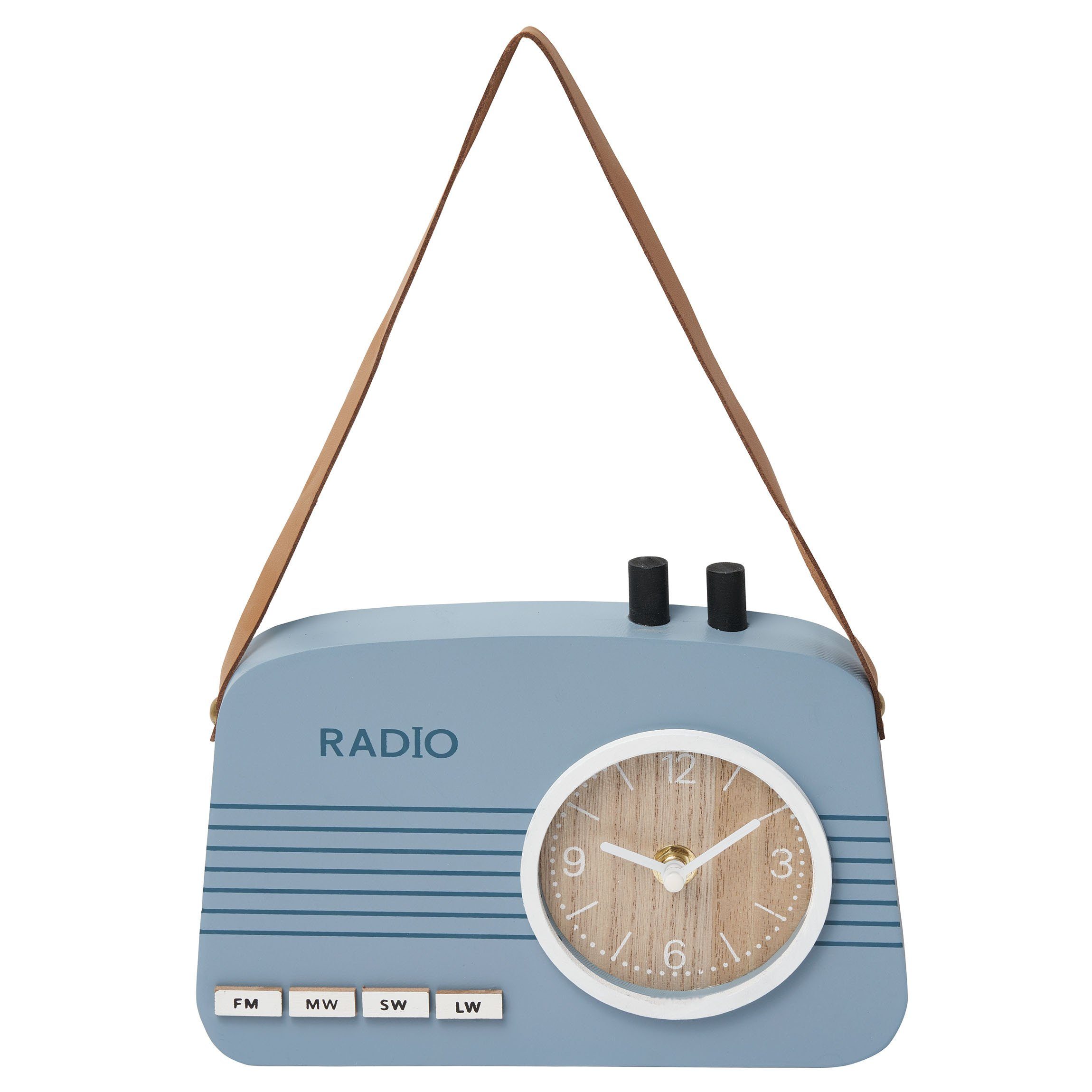 Design Wanduhr Dekouhr Wanduhr Retro Radio blau home Amare
