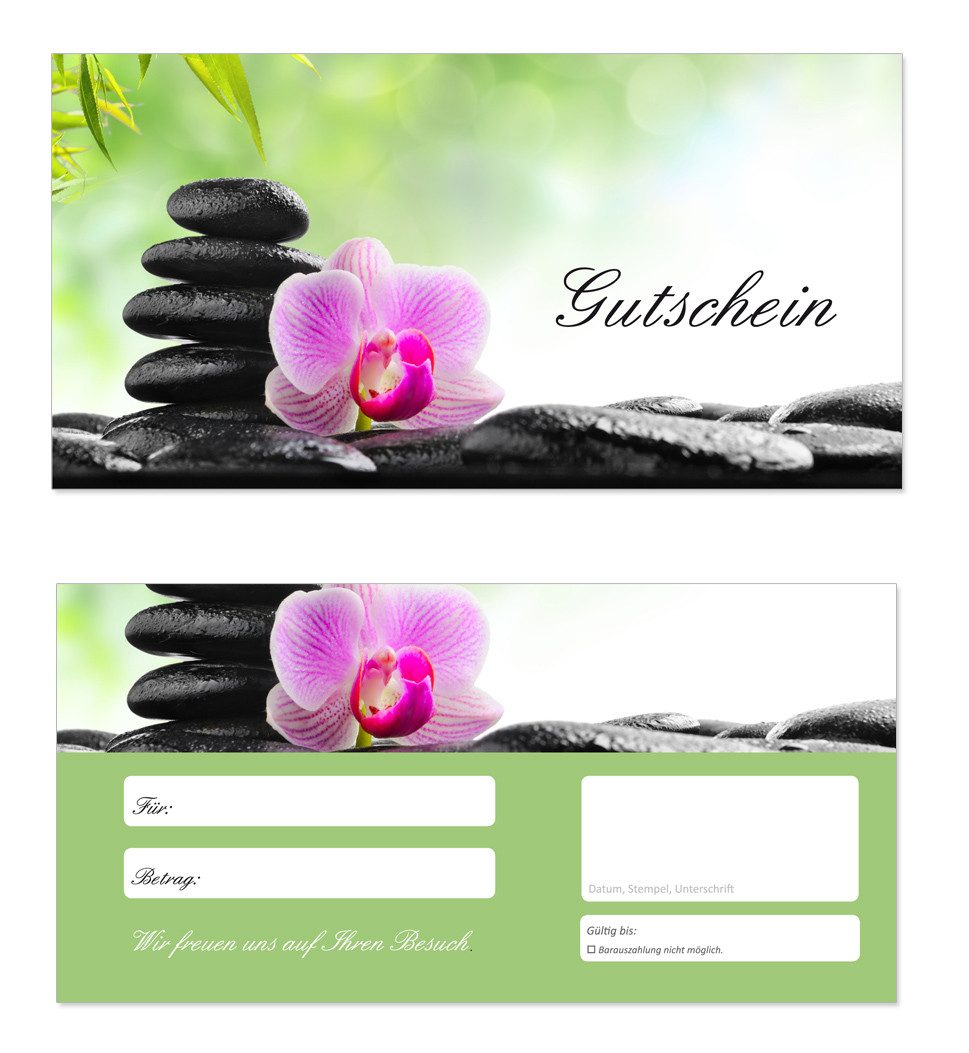 Geschenkkarte Geschenkgutscheine Orchidee Erholung Wellness Spa Urlaub