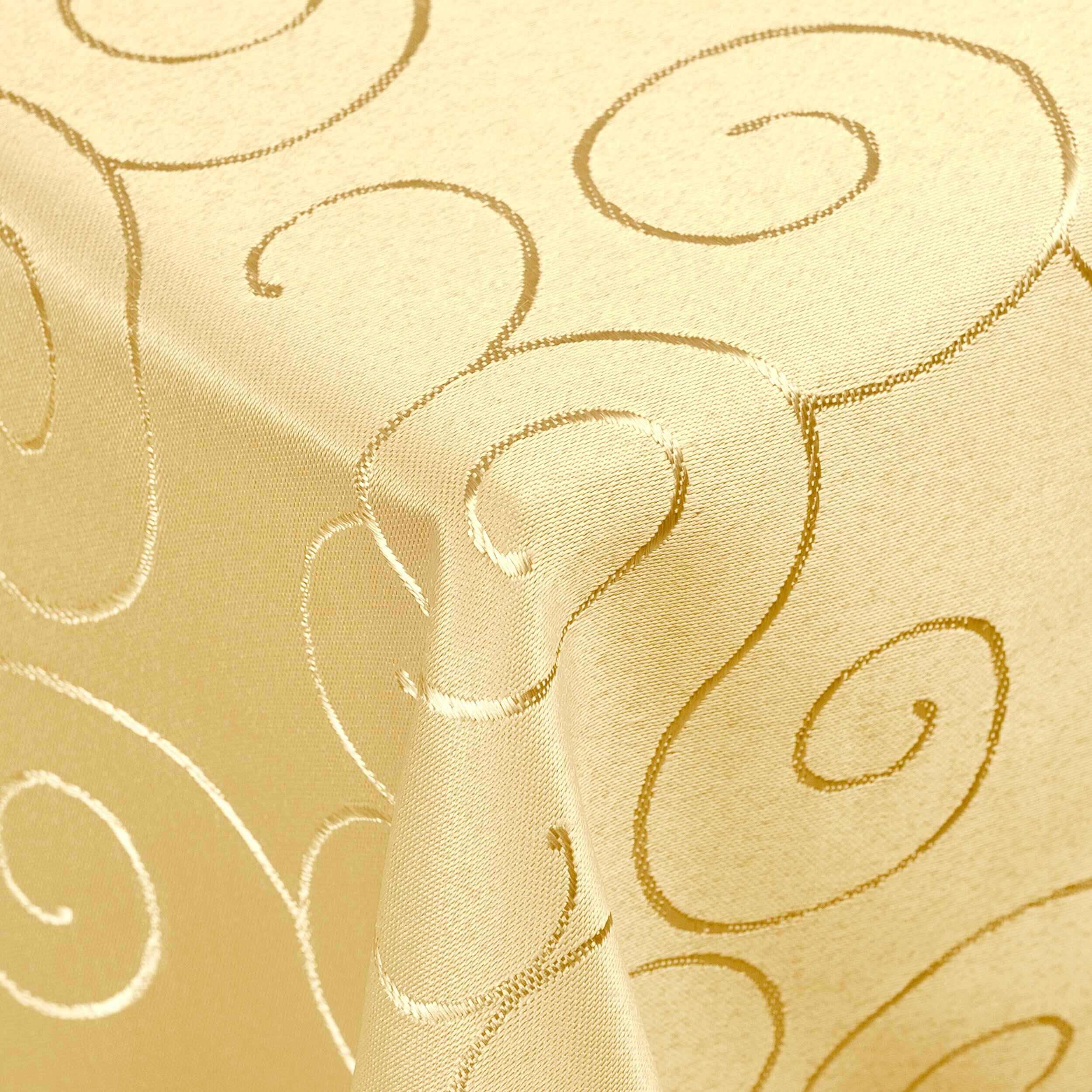 DecoHomeTextil Heimtextilmanufaktur Tischdecke Kringel Circle Tafeldecke Ornamente Damast Tischdecke