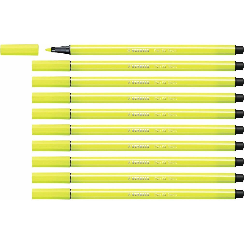 Marker Filzstifte Pen 68 Fluoreszierend Gelb 10 Stück