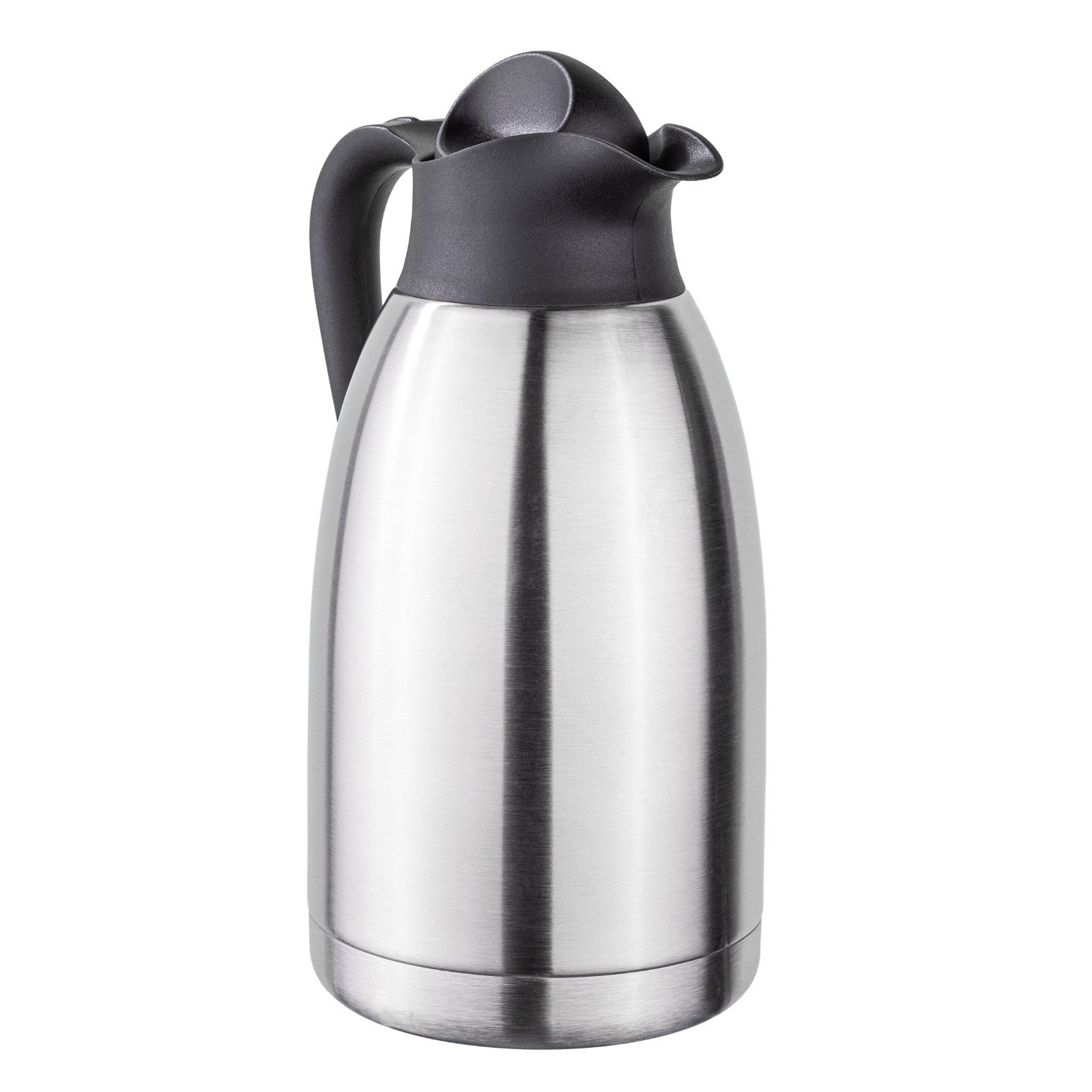 Haushalt International Kaffeekanne Isolierkanne Teekanne 2L Edelstahl Kunststoff 26cm, (Stück, 1-St., Packung), Ø 13,5cm, Doppelwandig, Drehverschluss, 2 Liter