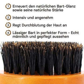 BEARDED BEN Haarbürste Bartpflege Set mit Bartbürste und Bartkamm - Bartstyling Zubehör, 1-tlg., Bartpflege Set mit Bartbürste und Bartkamm