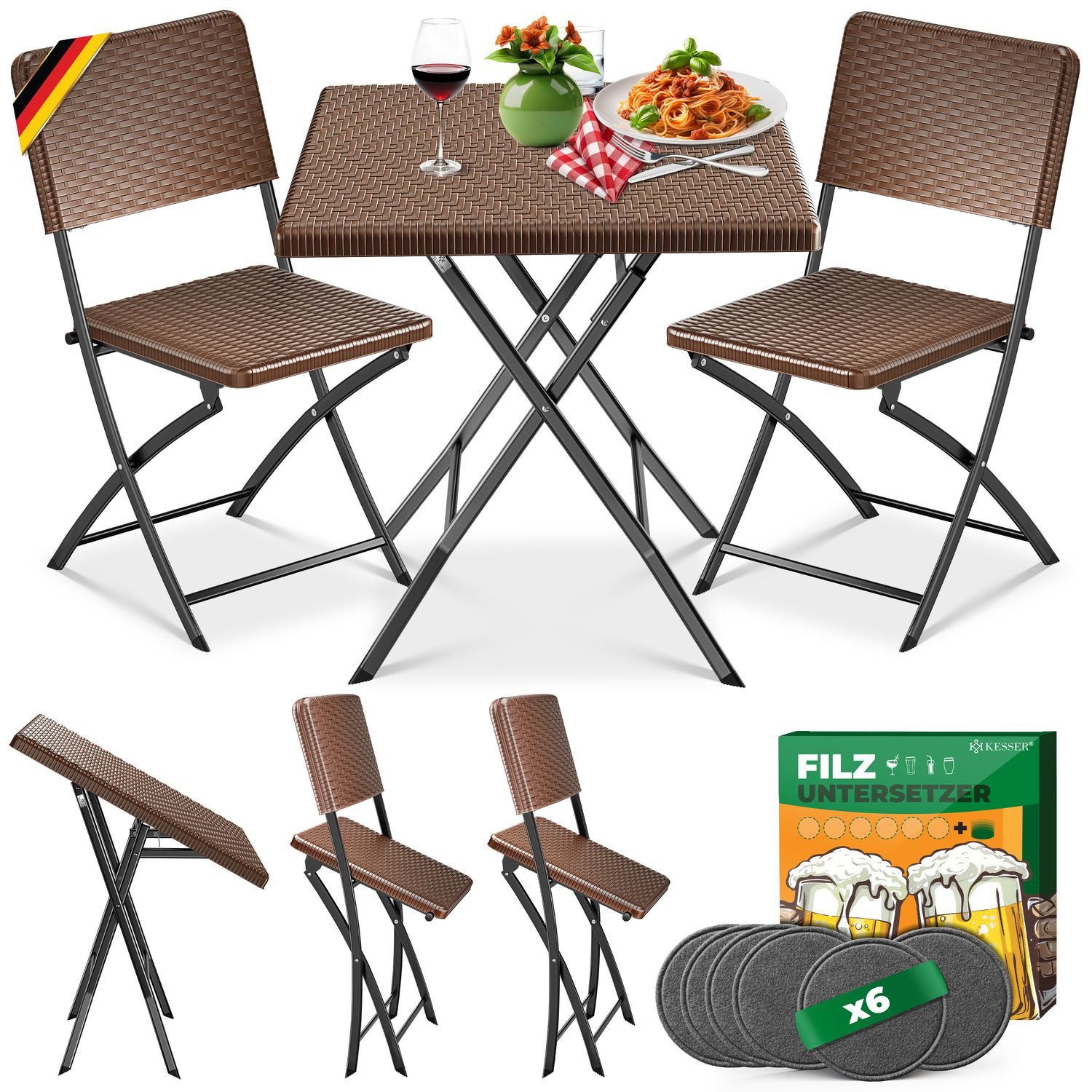 KESSER Bistrotisch 3-teiliges Bistroset (3-St., 1x günstig online kaufen