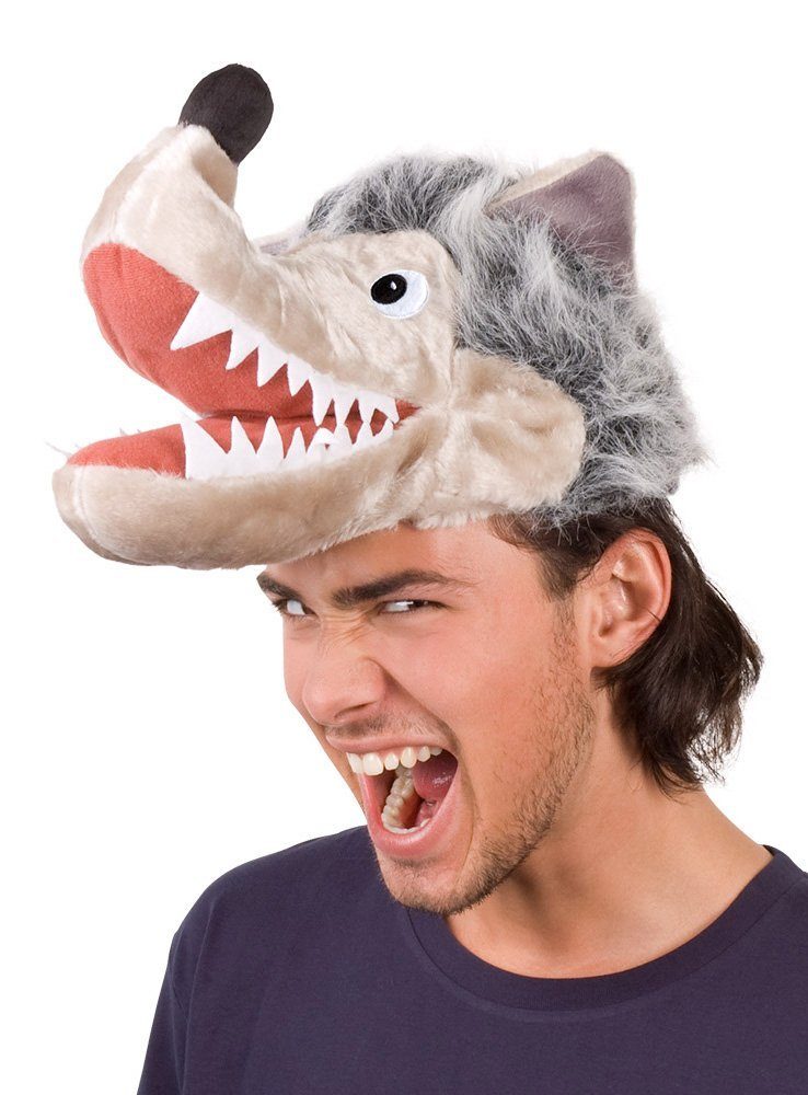 Elope Kostüm Mütze Böser Wolf - Fasching Karneval Kostüm Hallow, Witzige Tiermütze für Karneval und Fasching