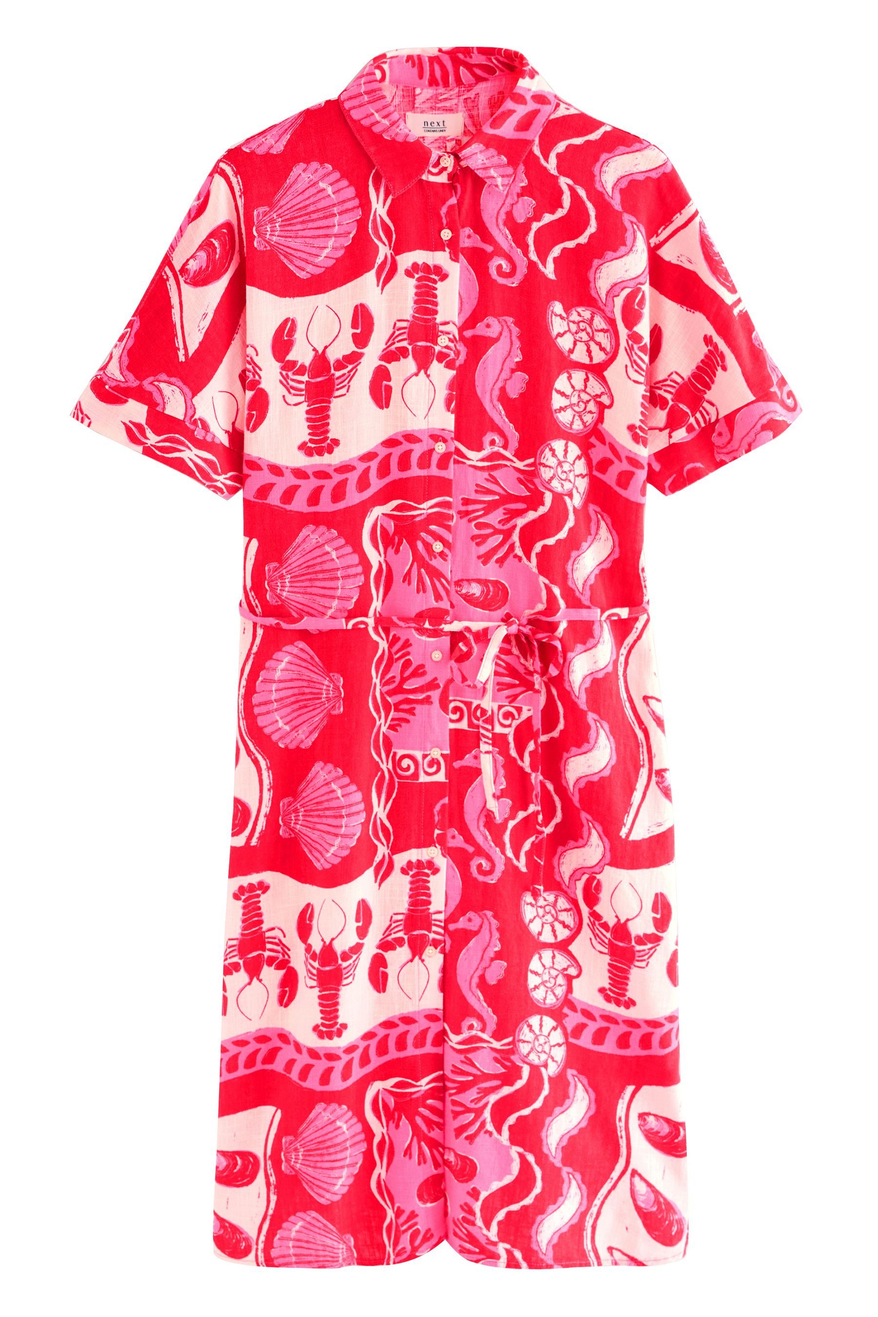 Next Midikleid Kurzärmeliges Midikleid mit Bindegürtel, Kurzgröße (1-tlg) günstig online kaufen