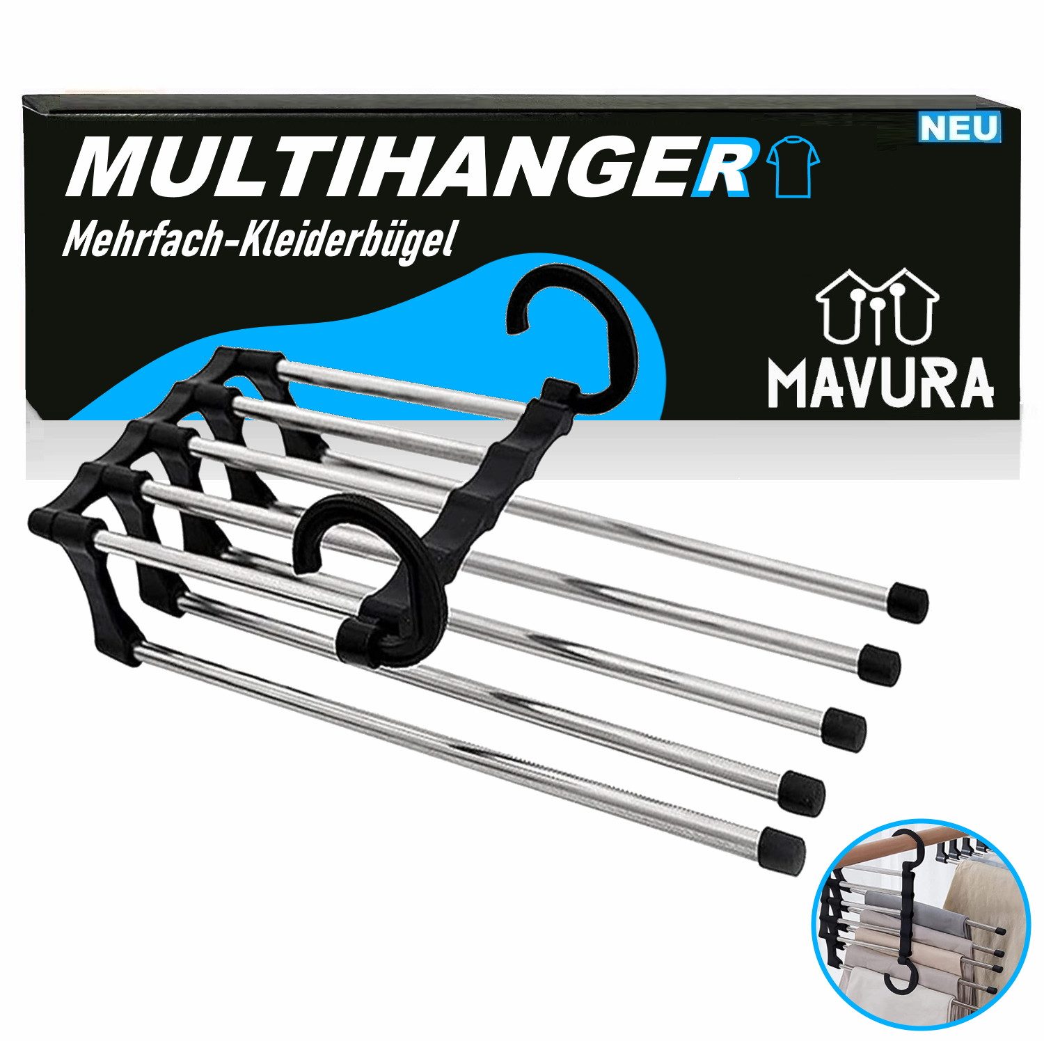 MAVURA Mehrfach-Kleiderbügel MULTIHANGER Kleiderbügel Edelstahl Kleiderträg günstig online kaufen