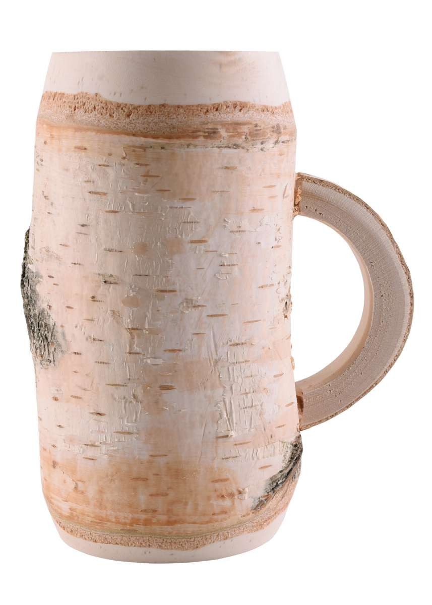 Ritter-Kostüm Krug mit Henkel, Birkenholz, ca. 0,5 Liter