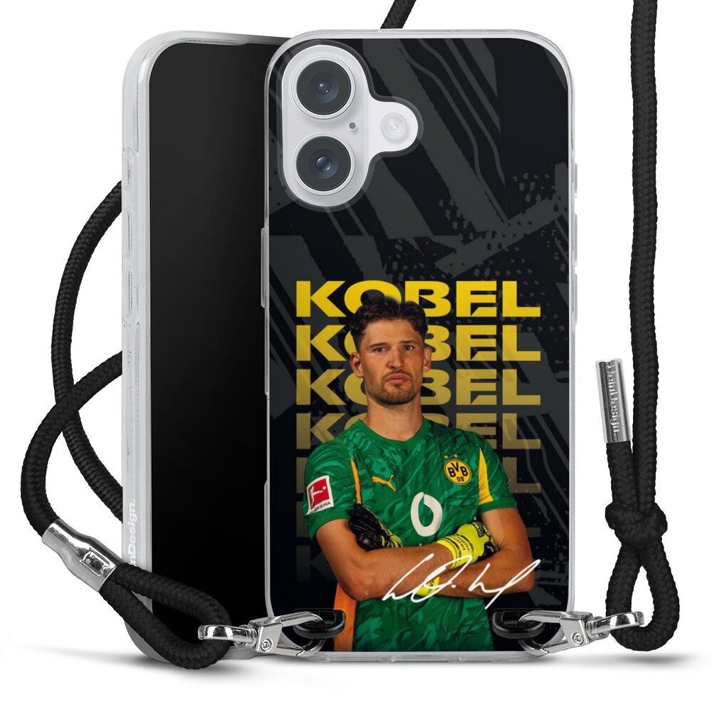 DeinDesign Handyhülle Borussia Dortmund Gregor Kobel BVB Gregor Kobel 25/26, Apple iPhone 16 Plus Handykette Hülle mit Band Case zum Umhängen