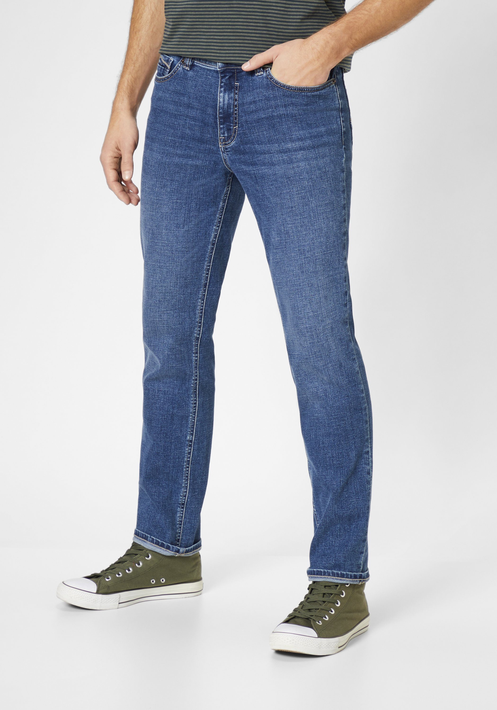 & Motion mid PIPE Elastizität Paddock's Comfort Jeans blue Slim-fit-Jeans Slim-Fit