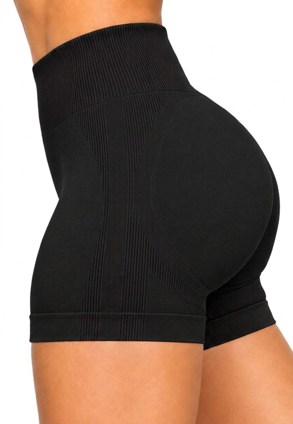Smilodox Shorts Priska Pro, Seamless Radlerhose, High Waist Kurze Hose für Fitness nicht sichtbare Naht, V-Bund, Stretch, Gym & Yoga