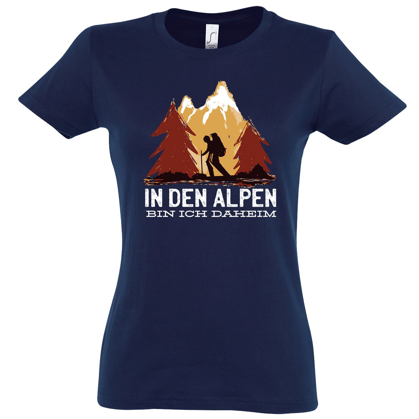 Youth Designz T-Shirt in Den Alpen Bin Ich Daheim Damen Shirt mit trendigem Frontprint