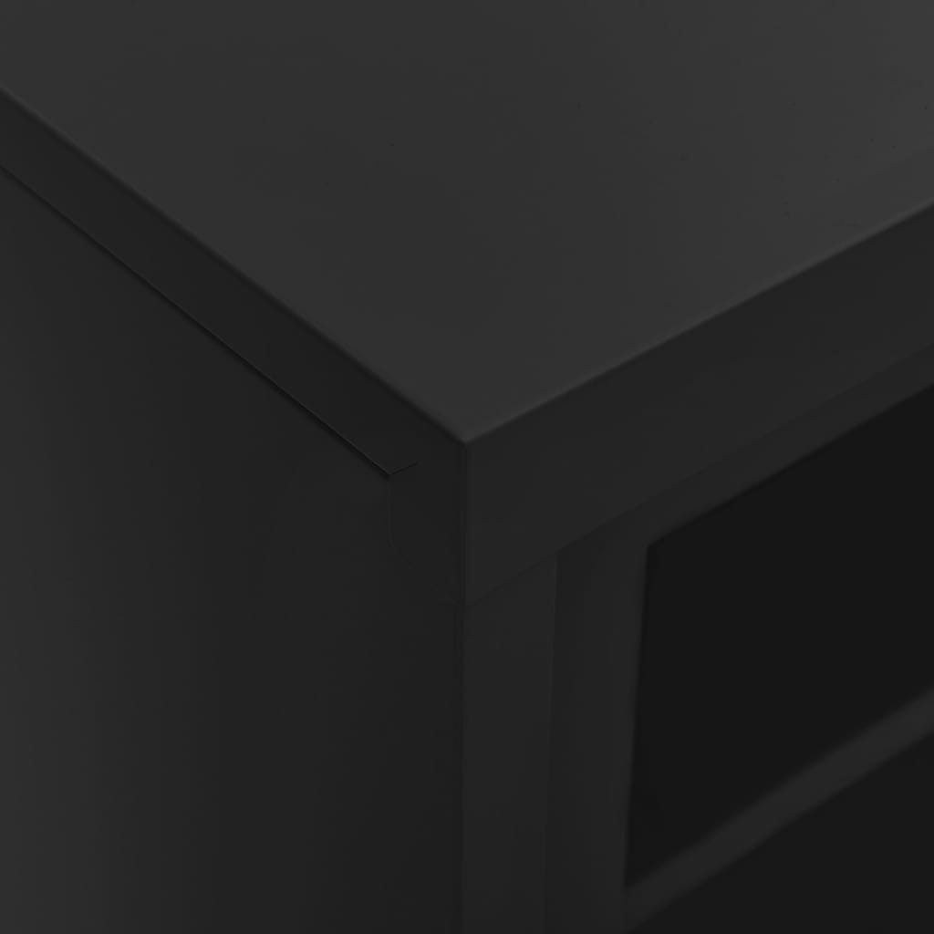 vidaXL Aktenschrank Schrank mit Schiebetüren Pflanzkasten Anthrazit Stahl