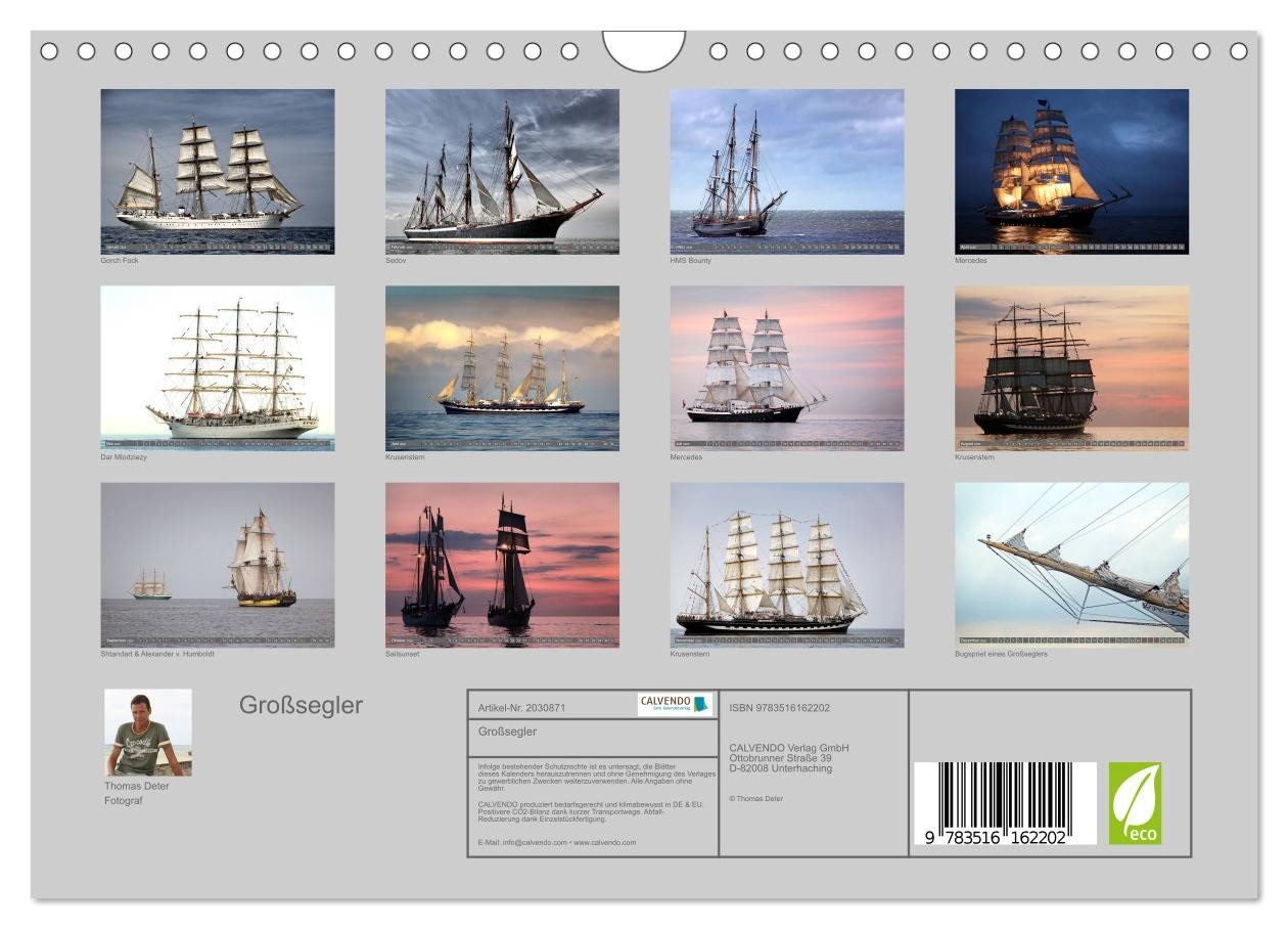 Thumbnail - CALVENDO Wandkalender Großsegler (Wandkalender 2026 DIN A4 quer), CALVENDO Monatskalender