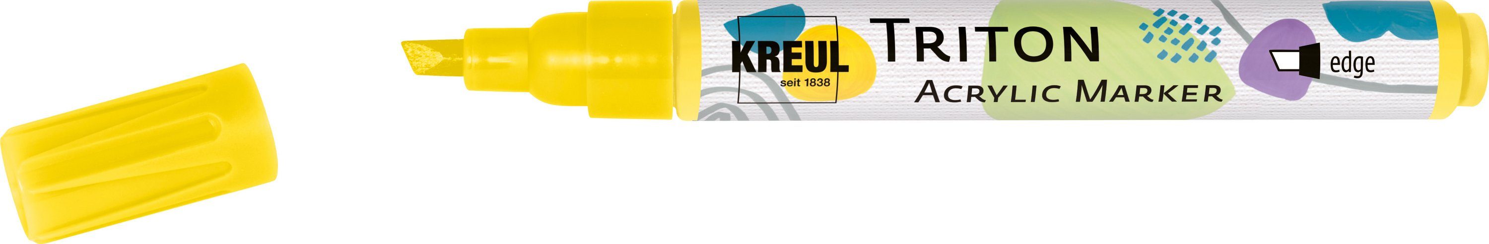Kreul Marker Triton Acrylic Marker EDGE, Strichstärke 1 - 4 mm Echtgelb-Hell