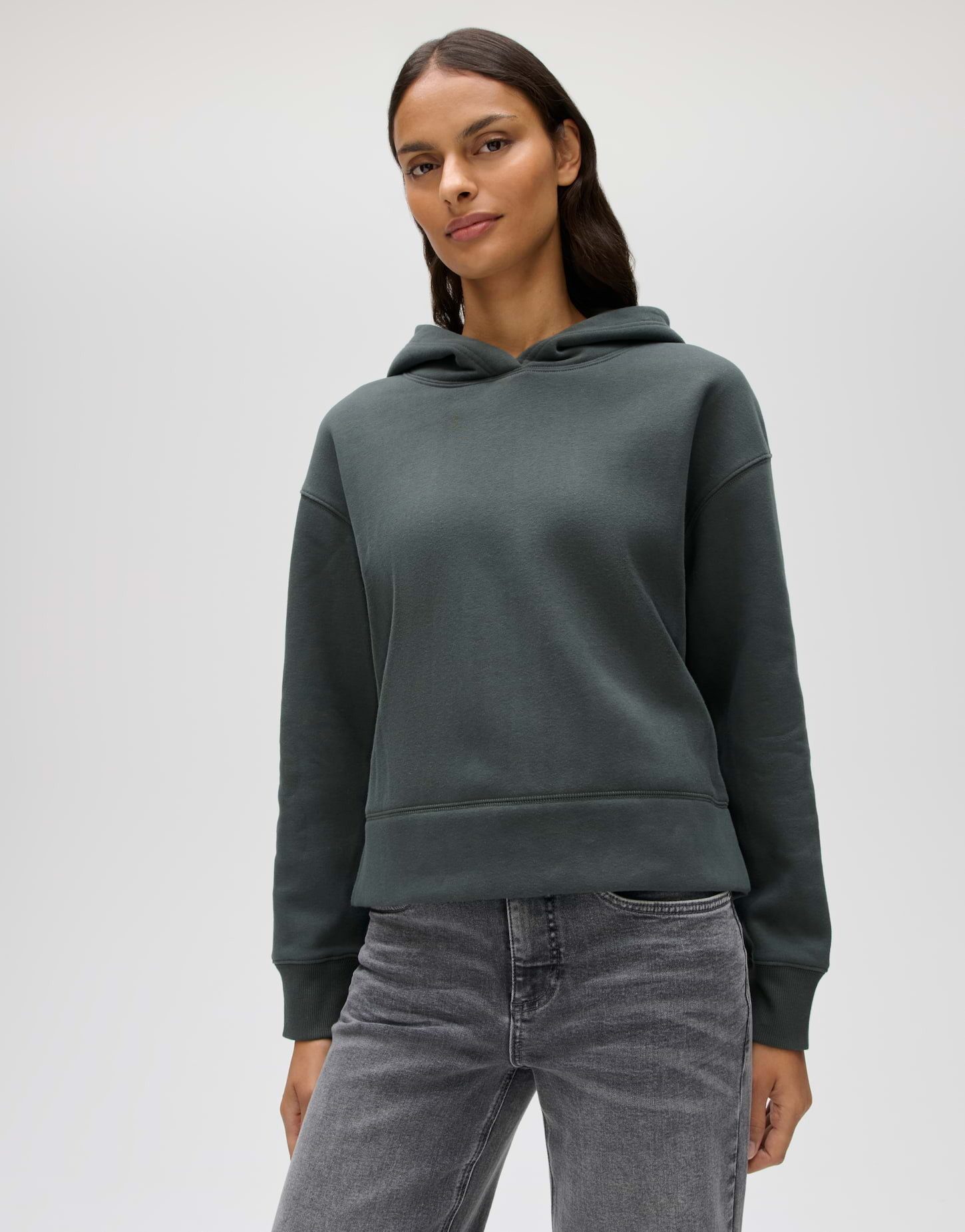 OPUS Hoodie GART SLIT aus weicher Sweatware Kapuze, innen weich angeraut, Schlitze in den Seiten