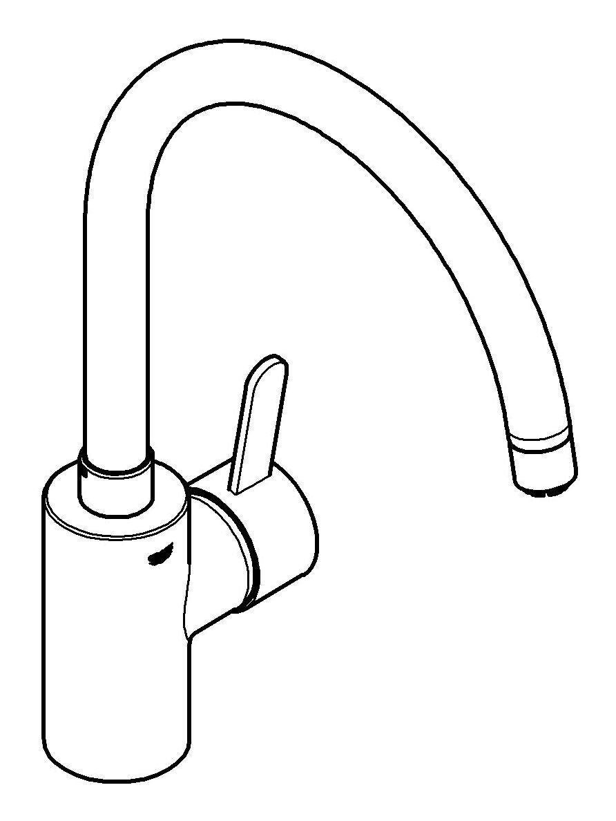 Grohe Küchenarmatur Eurosmart Cosmopolitan Einhand-Spültischbatterie Niederdruck hoher Auslauf - Chrom