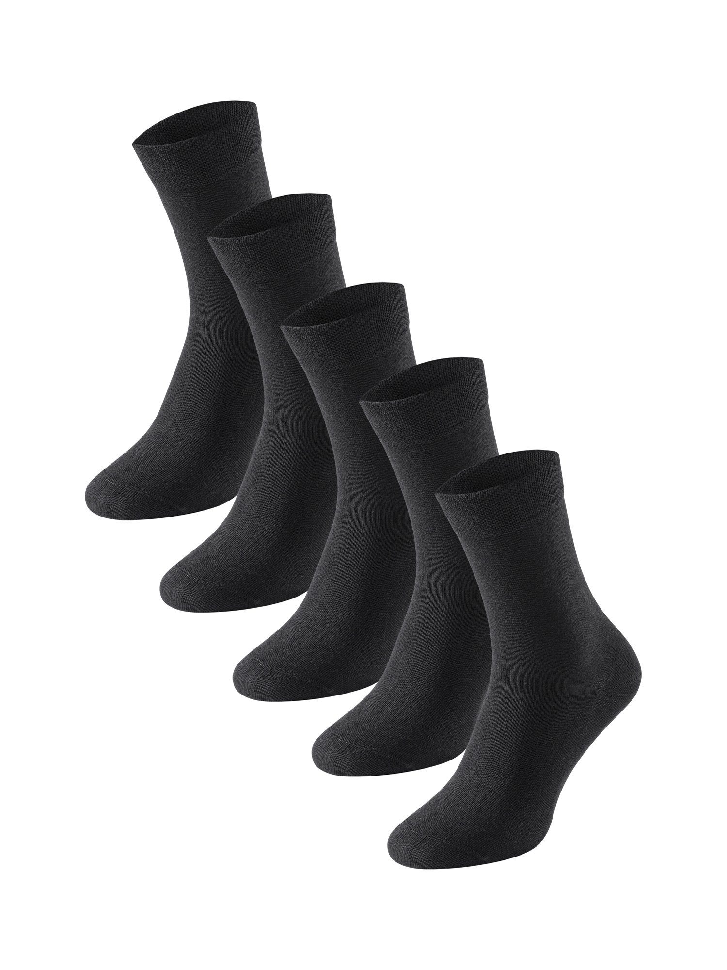 Schiesser 'Cotton Fit' Schwarz 5-Pack Basicsocken