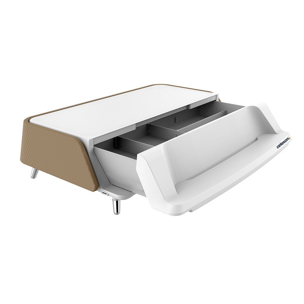 Celexon Monitorständer Professional UV Monitor Erhöhung ME1730 - beige, (bis 30 Zoll, inkl integrierter UV-C Lampe zur Desinfektion)