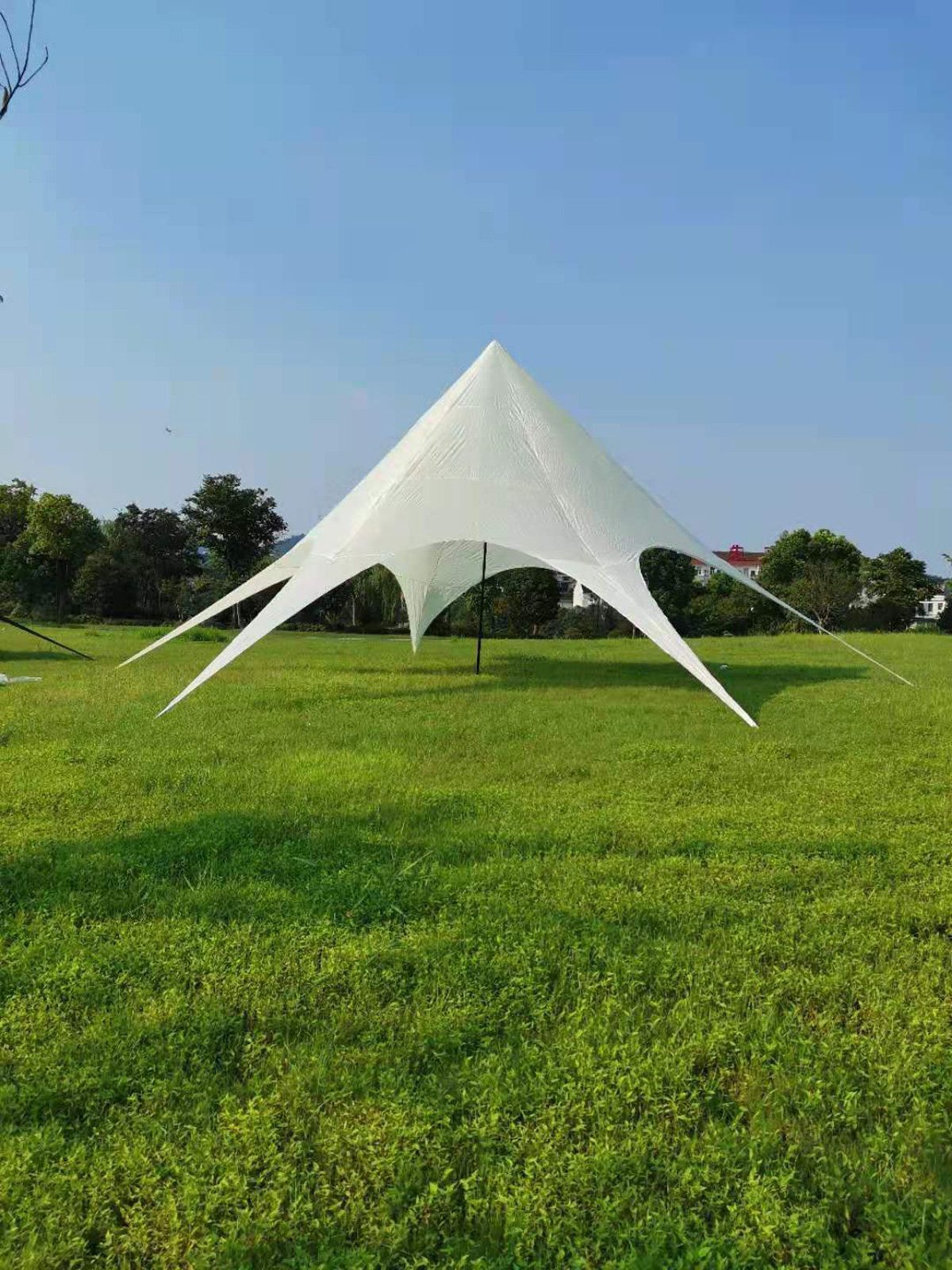 furnicato Partyzelt Sternzelt 14m Durchmesser creme