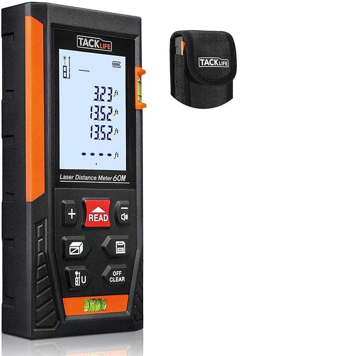 TACKLIFE Lasermessgerät Laser Дальномер 196Ft M/In/Ft(Batterie nicht beigefügt)