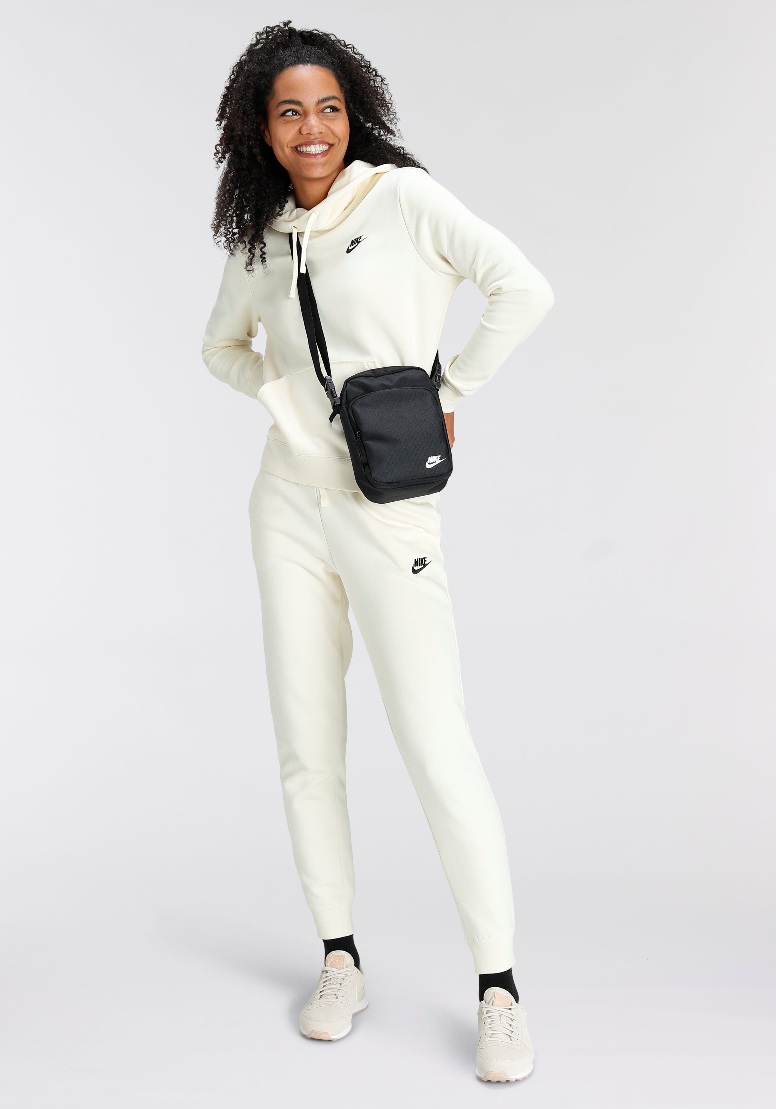 JOGGERS Sportswear FLEECE COCONUT WOMEN'S Nike CLUB MID-RISE MILK/BLACK Jogginghose