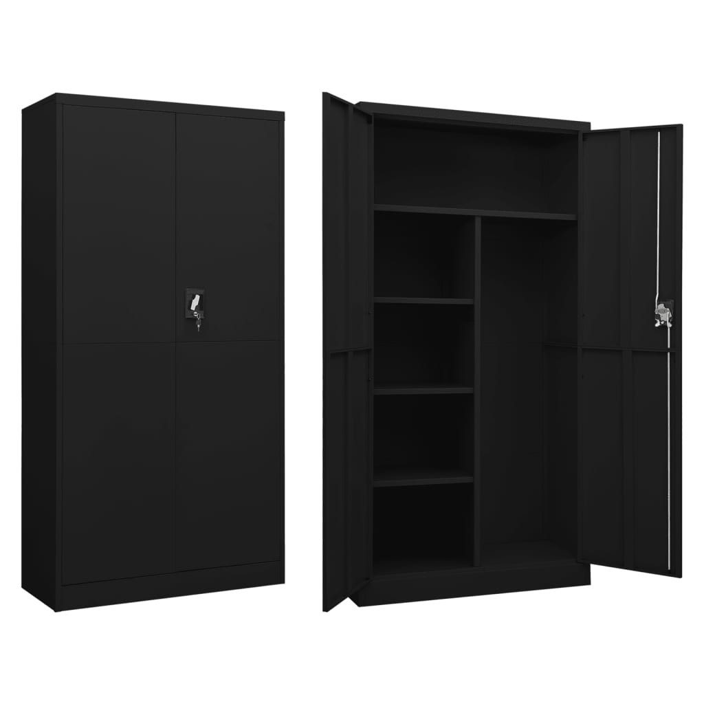 vidaXL Spind Schließfachschrank Schwarz 90x40x180 cm Stahl günstig online kaufen