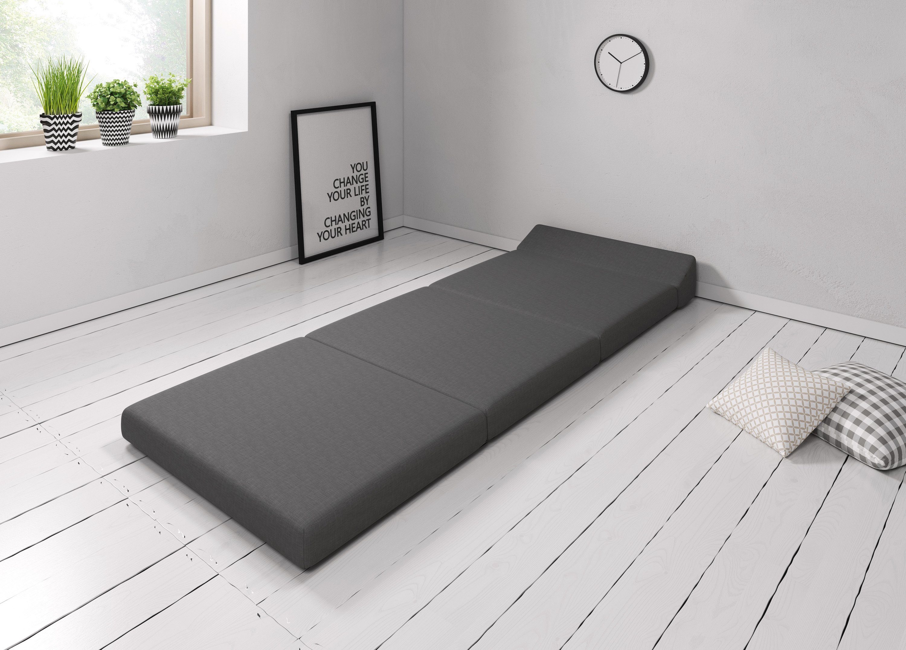 Klappmatratze Premium Klappmatratze mit Kopfteil, sunnypillow, günstig online kaufen
