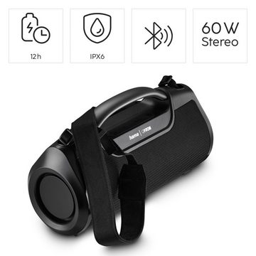 Hama Bluetooth Lautsprecher Akku (Musikbox wasserdicht IPX6, PowerPack 60W) Stereo Bluetooth-Lautsprecher (A2DP Bluetooth, AVRCP Bluetooth, Bluetooth, HFP, 60 W)