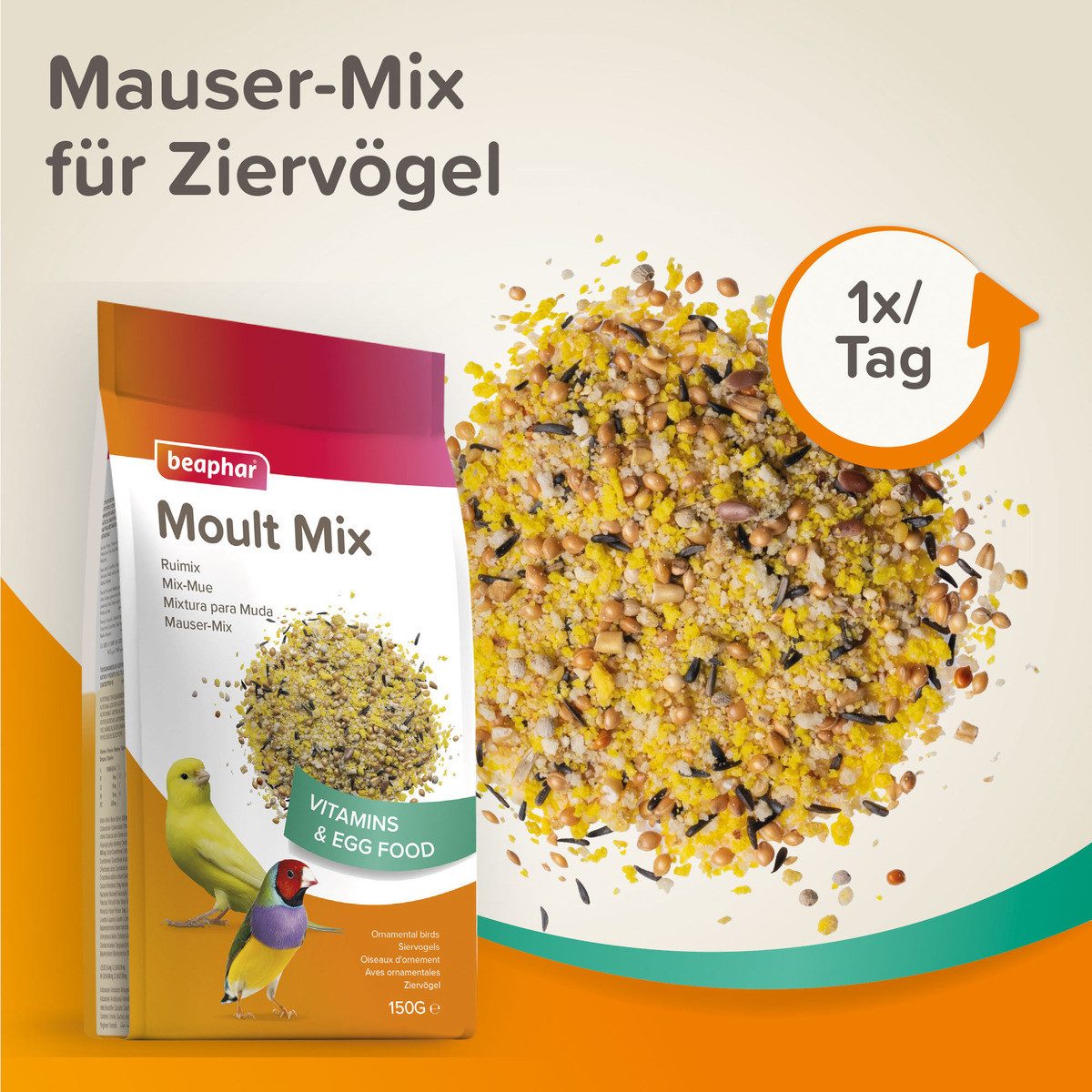 beaphar Mauser-Mix 150 g, für: Vogel
