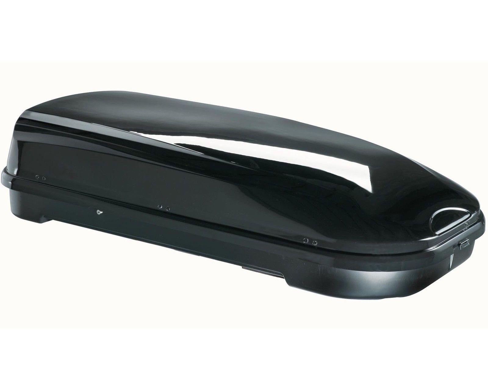 VDP Dachbox, (ALLES IN EINEM - Sparen Sie sich die Auswahl mehrerer Komponenten für Ihre perfekte Transportlösung - Mit dem Set aus Dachbox und Dachträger erhalten Sie ein leicht zu montierendes Komplettpaket mit allen Befestigungsteilen. Die glänzend-schwarze Box überzeugt mit ihrem edlen Design und viel Platz), Dachbox VDP-FL580 Relingträger Alu kompatibel mit BMW X5 E53 99-06 abschließbar