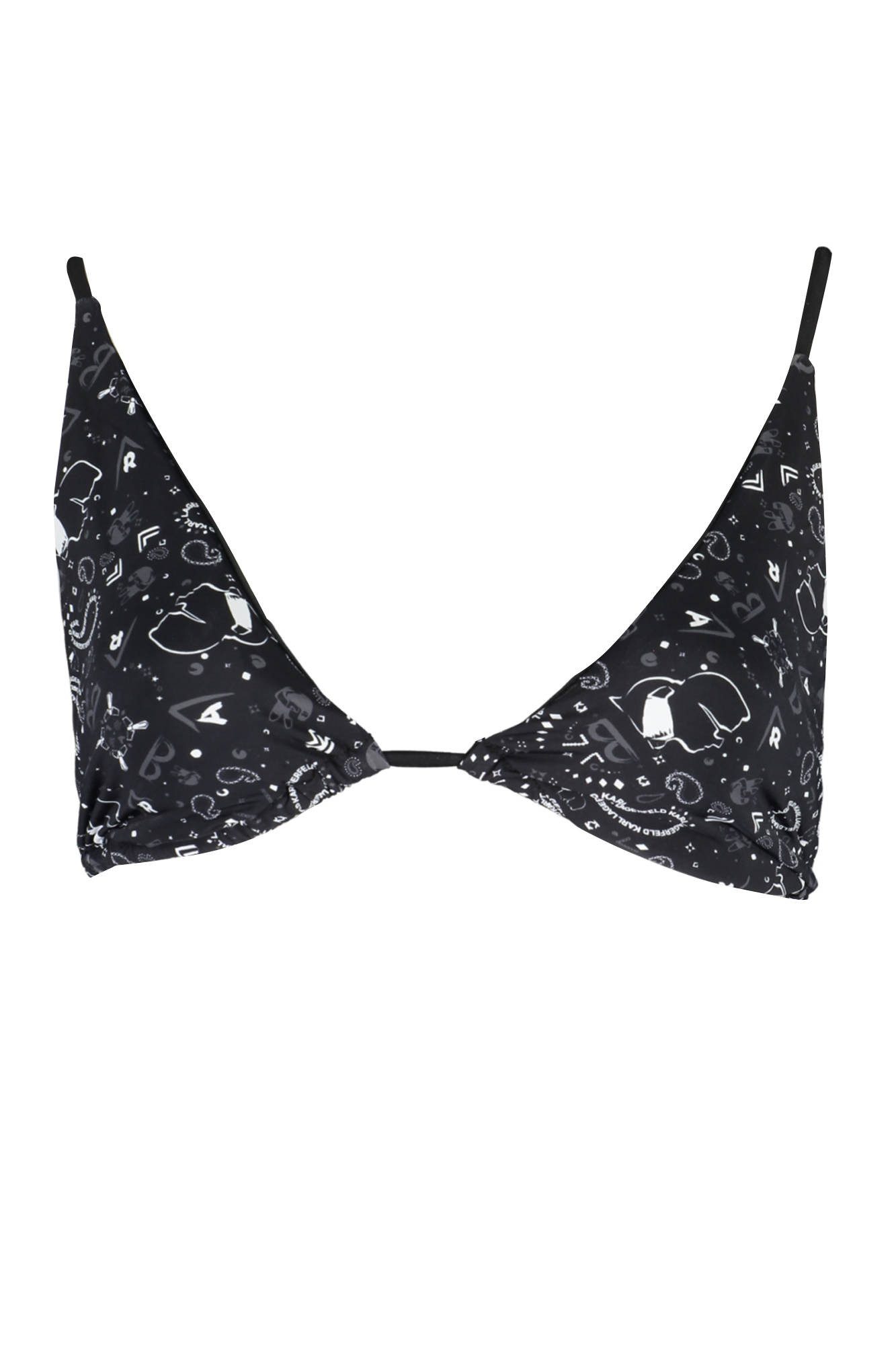 KARL LAGERFELD Badeanzug Elegantes Damen Bikini-Oberteil in Schwarz mit Logo und Bändchenversc
