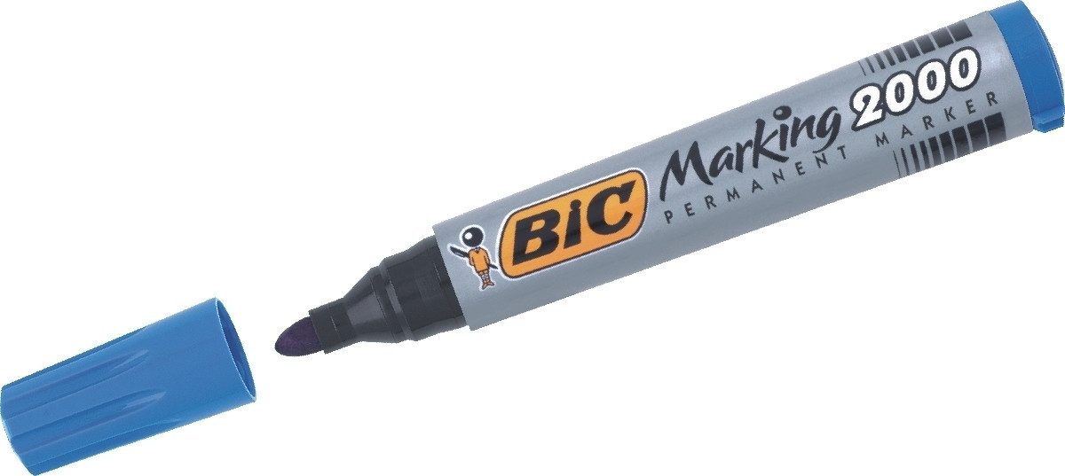 BIC Permanentmarker Permanentmarker Marking 2000 Rundspitze 1,7mm blau (12 Stück)