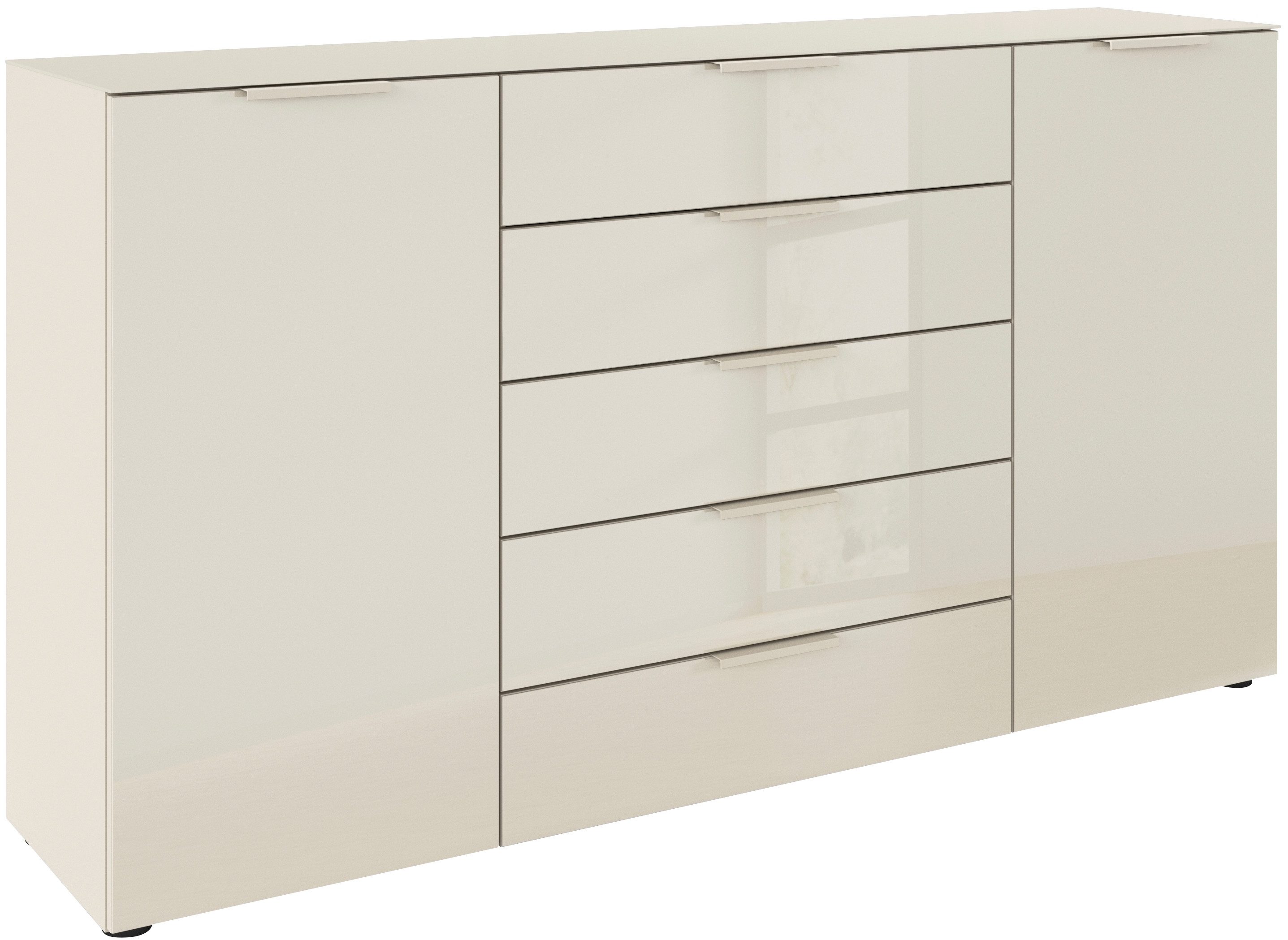 Schubkastenkommode Kommode Türkommode Sideboard Kombikommode FLIPP mit Glasfront