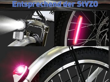 Vankel E-Bike 20 Zoll Faltbares Elektrofahrrad, Klapprad E-Bike, 7 Gang SHIMANO, Kettenschaltung, Heckmotor, 375,00 Wh Batterie, (Set)