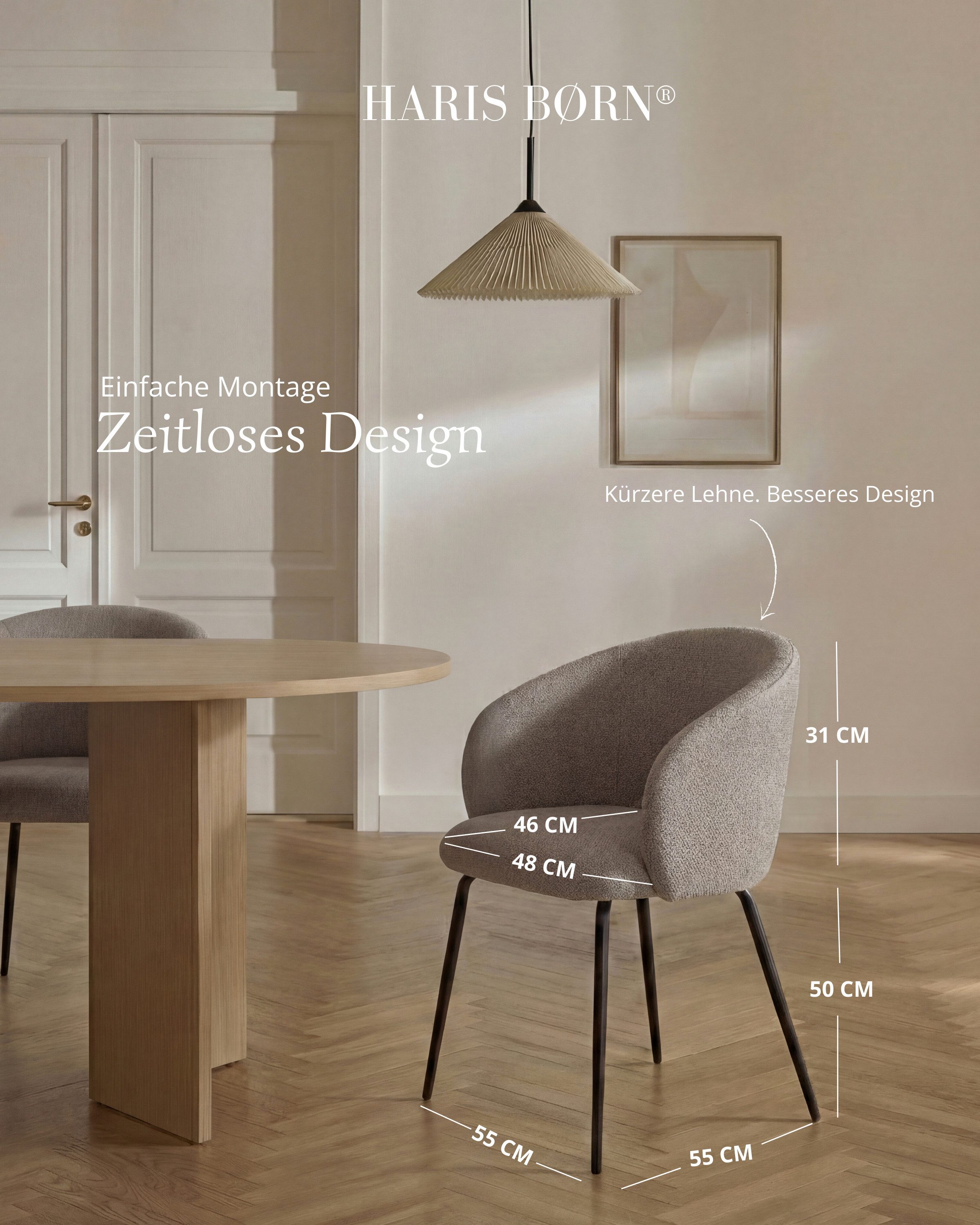 Haris Børn Esszimmerstuhl NØR (versch. Farben) - Bequeme Polster Esszimmerstühle mit Armlehne (Set, 4 St), Premium Esstisch Stühle & Wohnzimmerstühle - Moderne Stühle Esszimmer