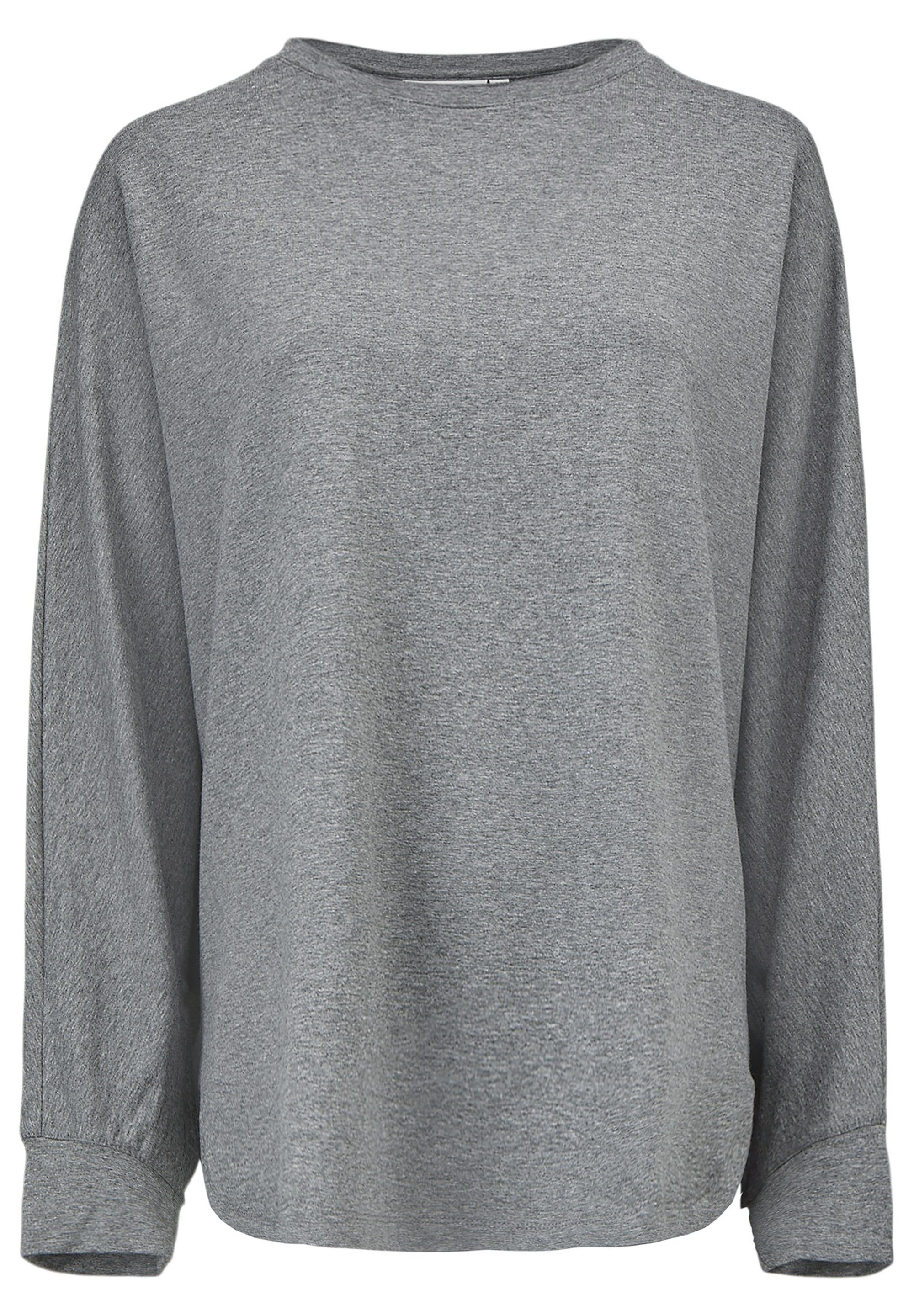 MaDema grey Langarmshirt Casual mel Freizeit, Masai Loose, Jersey, m