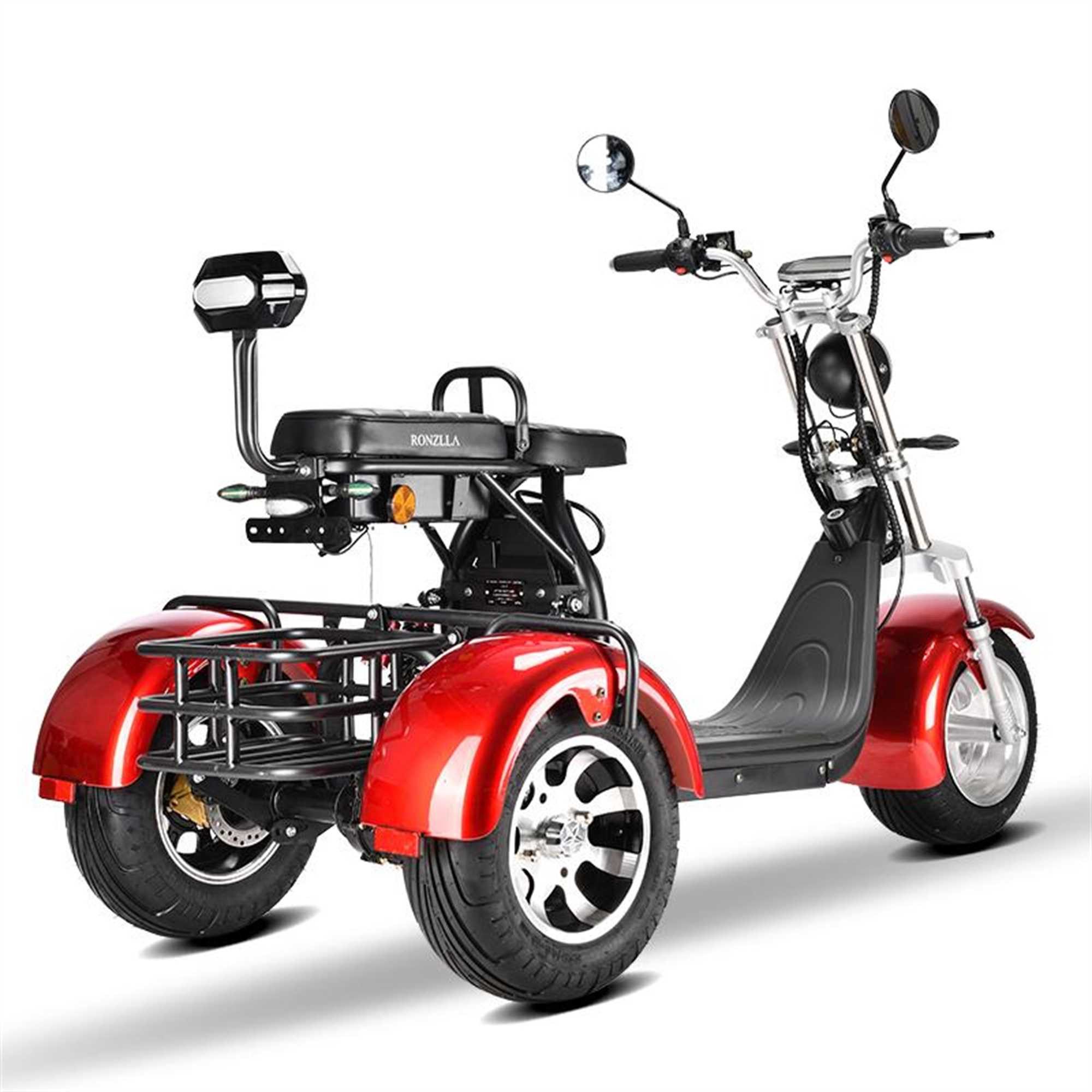 Urban Hopper E-Motorroller Urban Hopper Chopper Trike CP3 Elektro-Dreirad E-Roller, 2000 W, 25 km/h, Lithium-Ionen Akku 50-100 km Reichweite 3 Gänge + Rückwärts