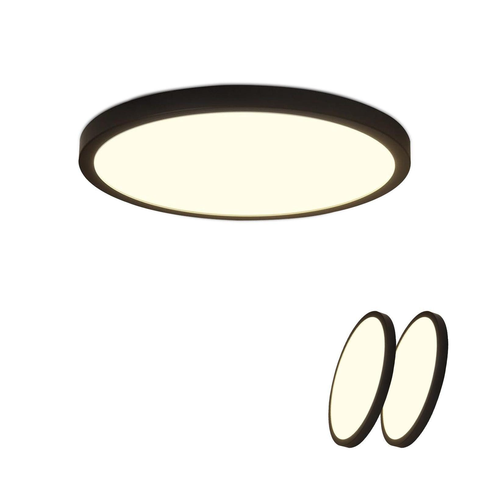 Nettlife LED Panel Deckenleuchte Schwarz Rund günstig online kaufen