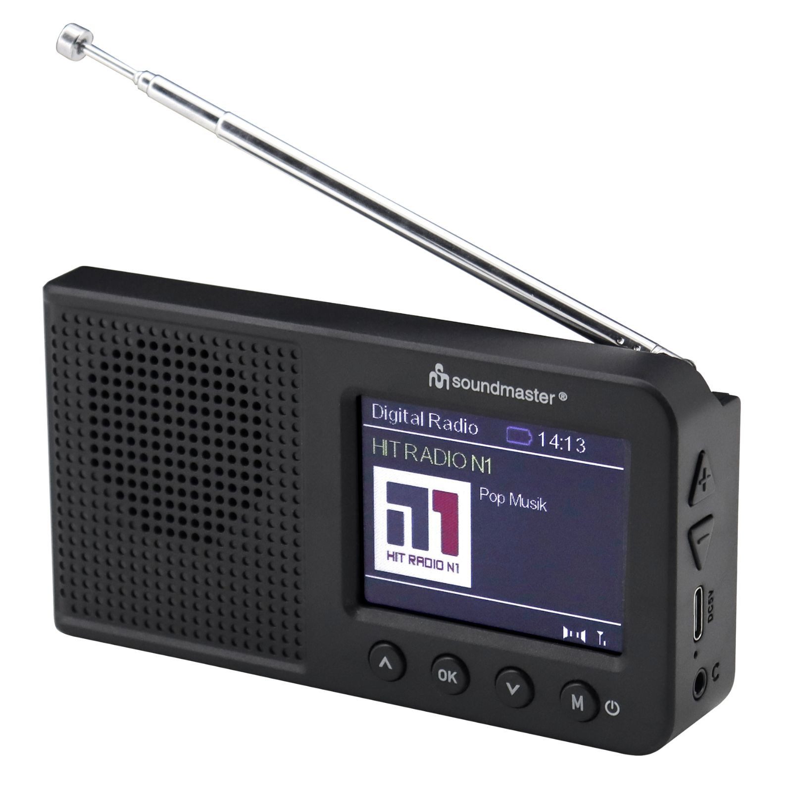 Soundmaster DAB175SW kompaktes DAB+ Radio Bluetooth Farbdisplay eingebauter Akku Digitalradio (DAB) (DAB+, UKW, 1 W)