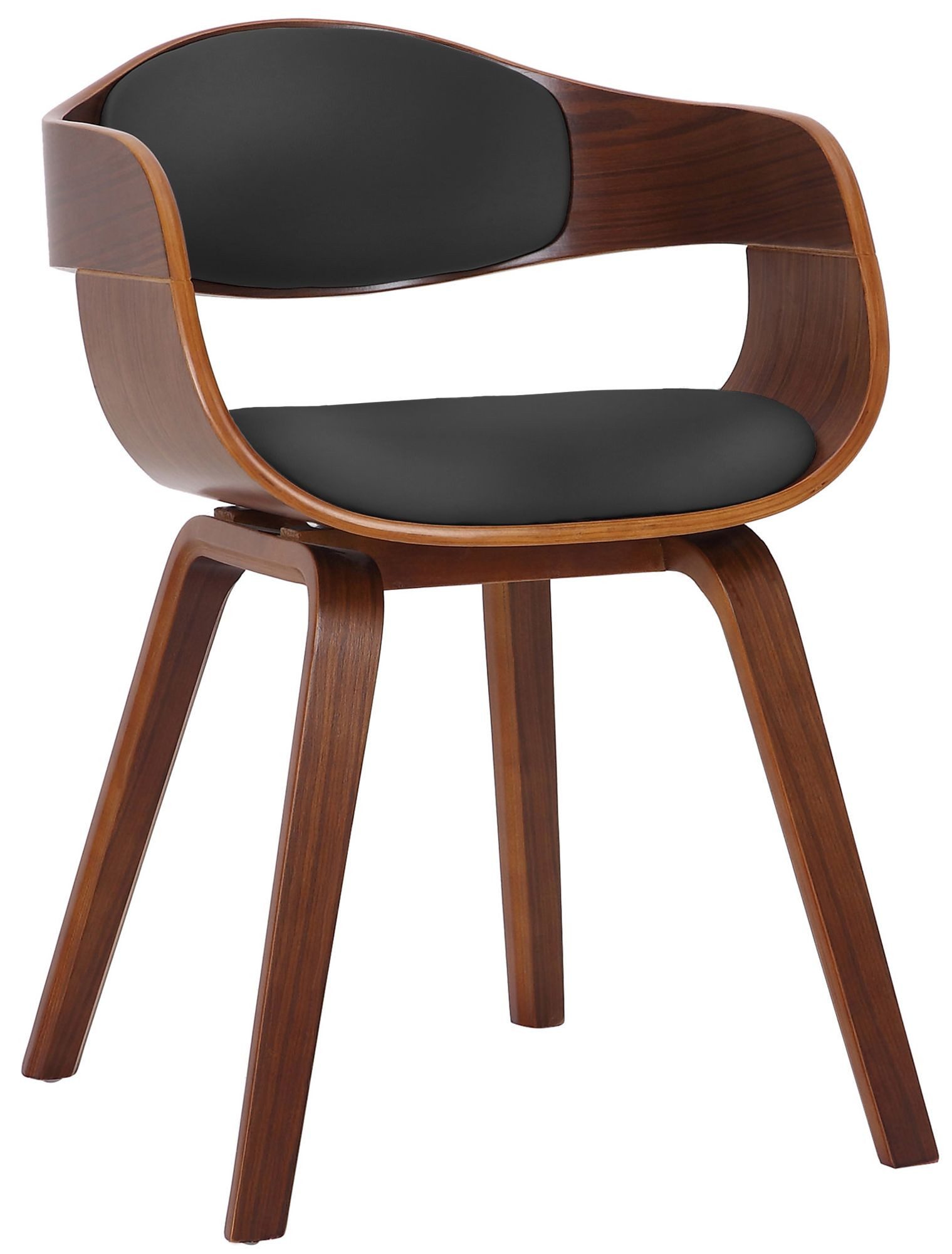 furnicato Besucherstuhl Kingston 46x49x73 cm walnuss/schwarz (1 St)