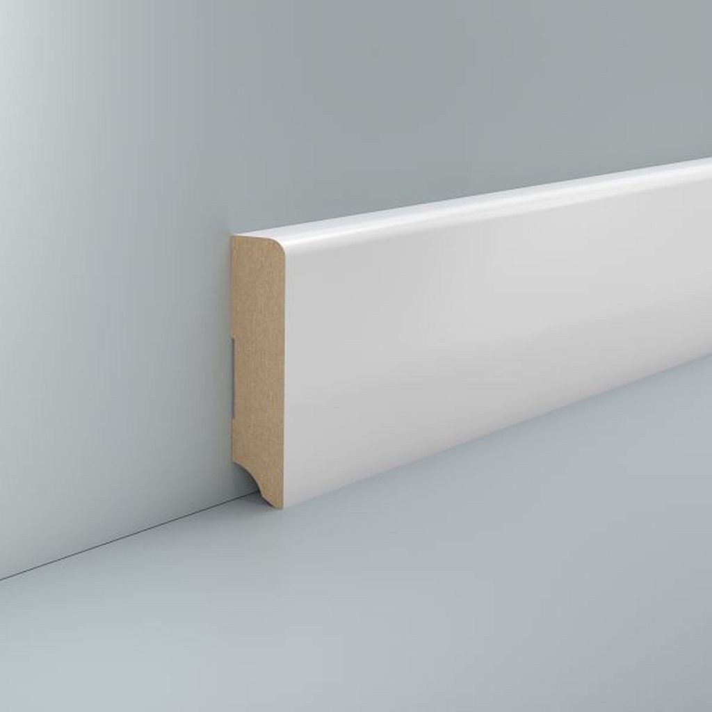 Südbrock Sockelleiste Fußleiste Merenberg 19x80 MDF foliert RAL 9016, L: 250 cm, H: 8 cm, 1-St.