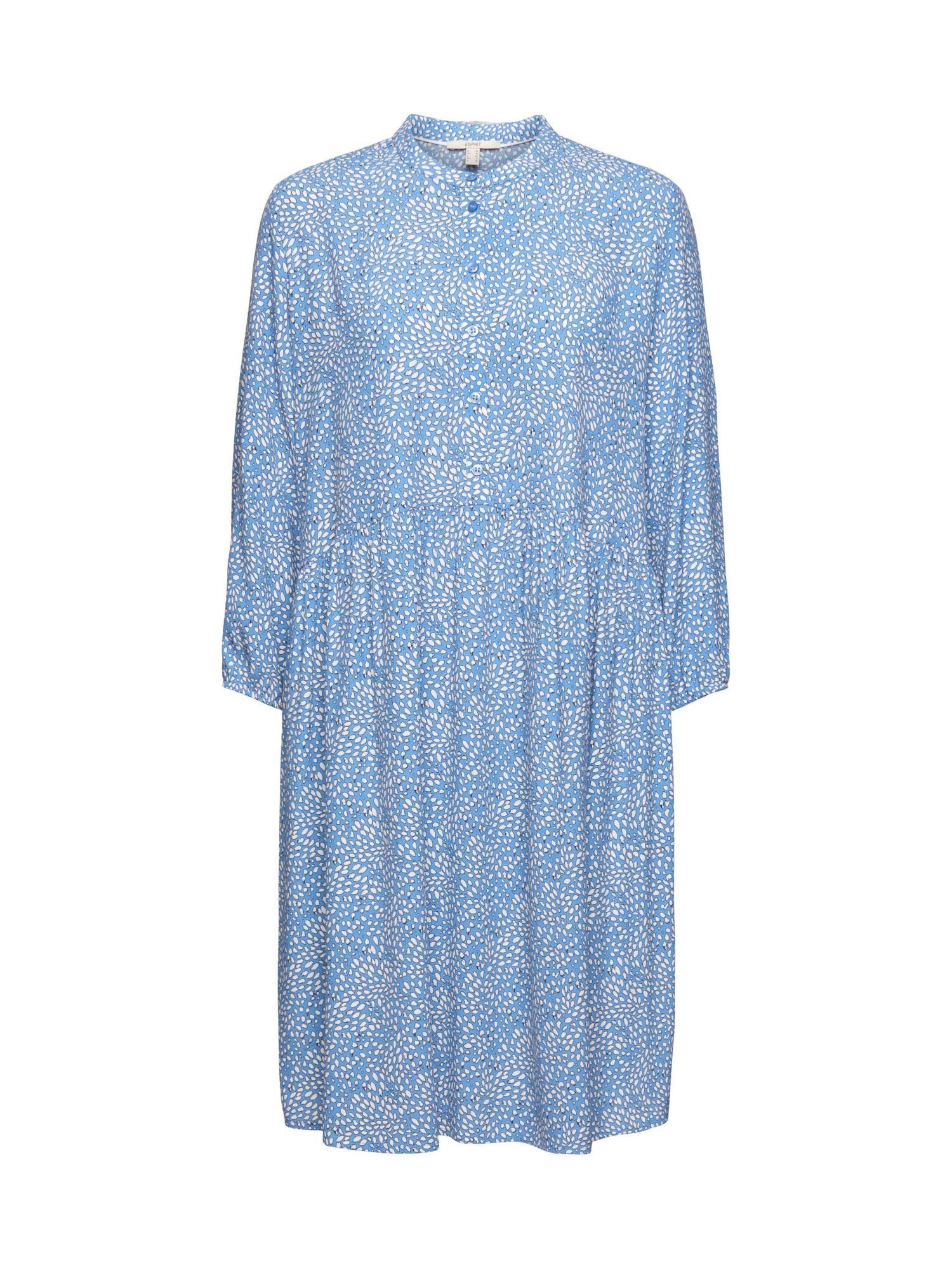 Esprit Midikleid Gemustertes Kleid, LENZING™ ECOVERO™ LIGHT BLUE LAVENDER