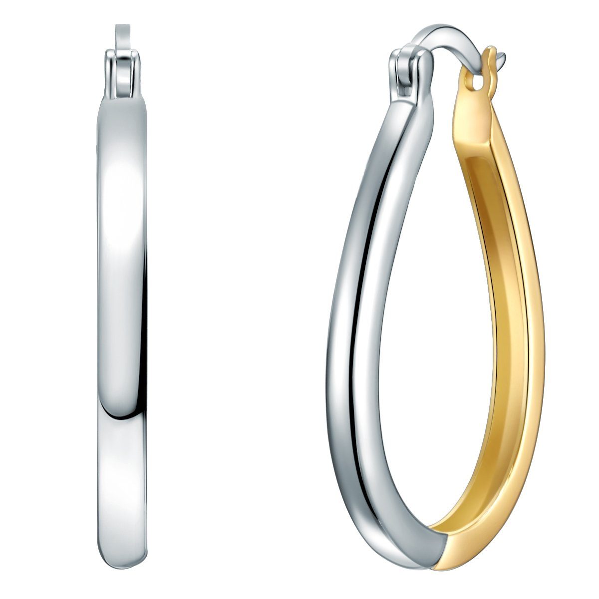 Rafaela Donata Paar Creolen silber/gelbgold, aus günstig online kaufen